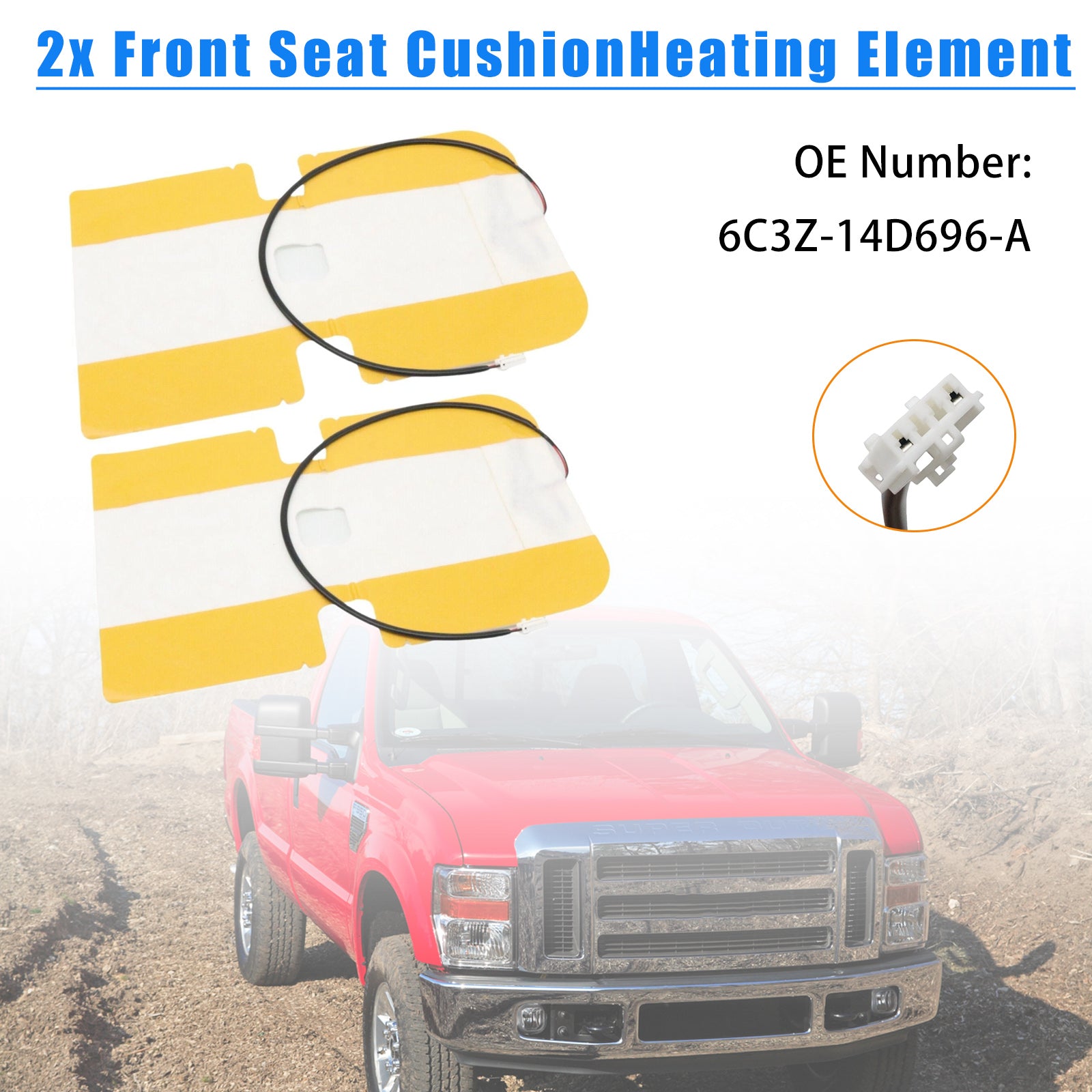 Élément chauffant pour coussin de siège avant gauche et droit pour Ford F250 / F350 Super Duty