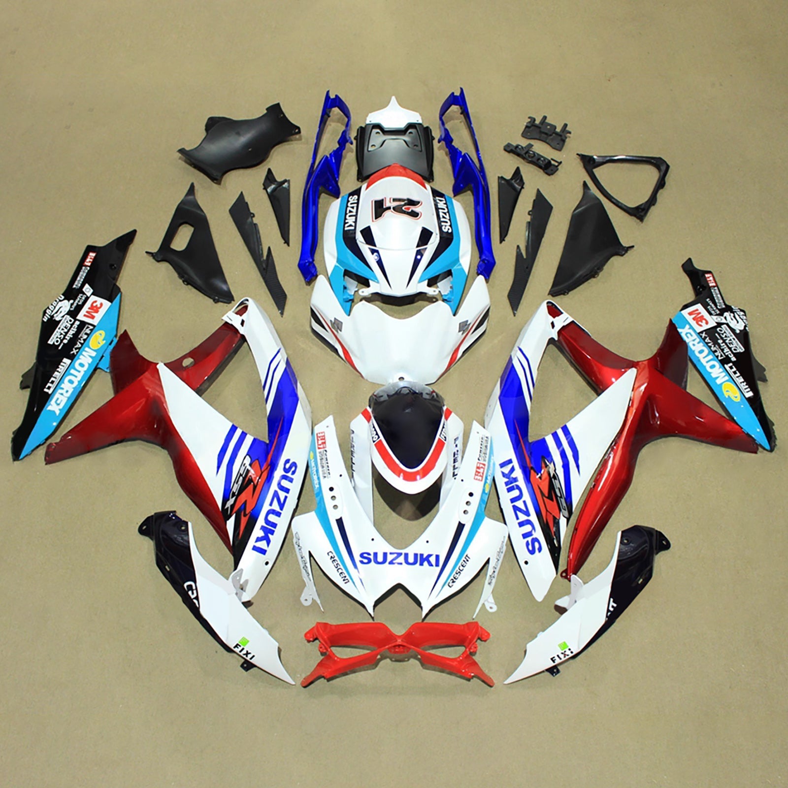 Kit de carénage injecté en plastique ABS pour Suzuki GSXR 600/750 2008-2010 K8