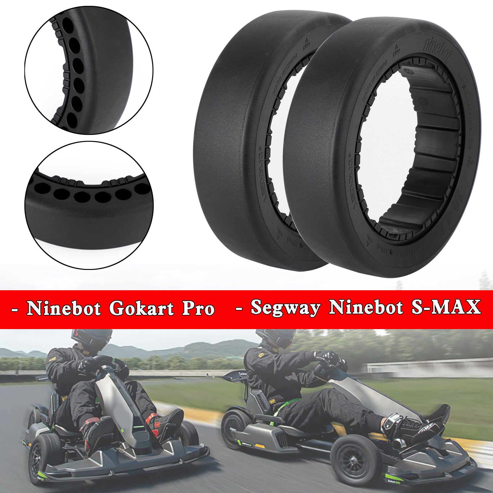 1 Pneu Arrière de Drift pour Segway Ninebot Gokart Pro S MAX – Pneu de Remplacement