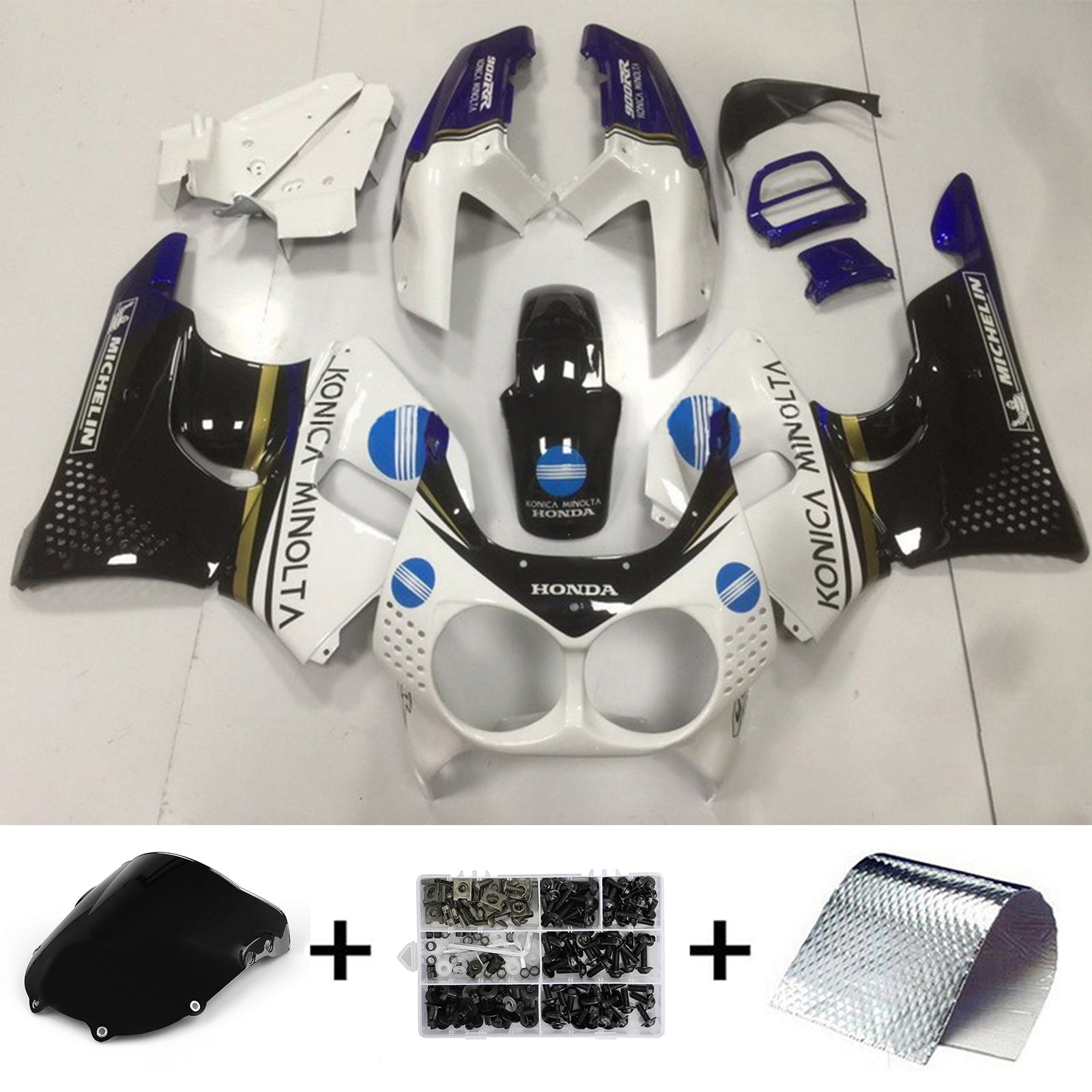 1992-1993 Honda CBR900RR 893 Kit de carenado de inyección de carrocería de plástico Abs