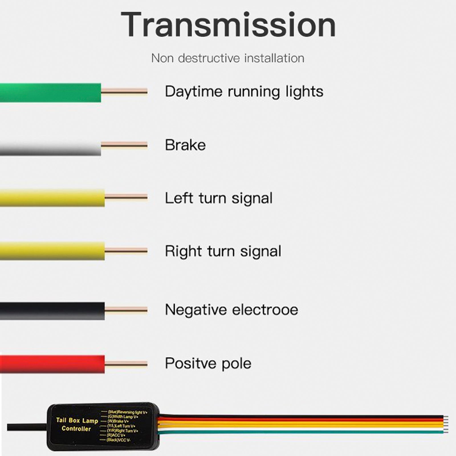 Fibra de carbono Luz posterior de carbono, fuego LED, alerón trasero, freno, pecho, rojo, 1.3 m