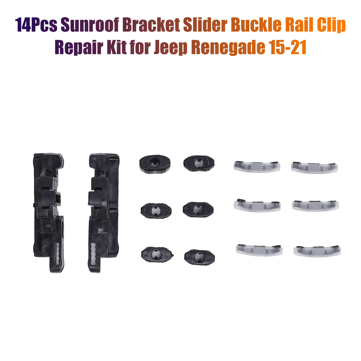 14Pc Sunroof Bracket Slider Buckle Rail Clip Repair Kit pour Jeep Renegade 15-21