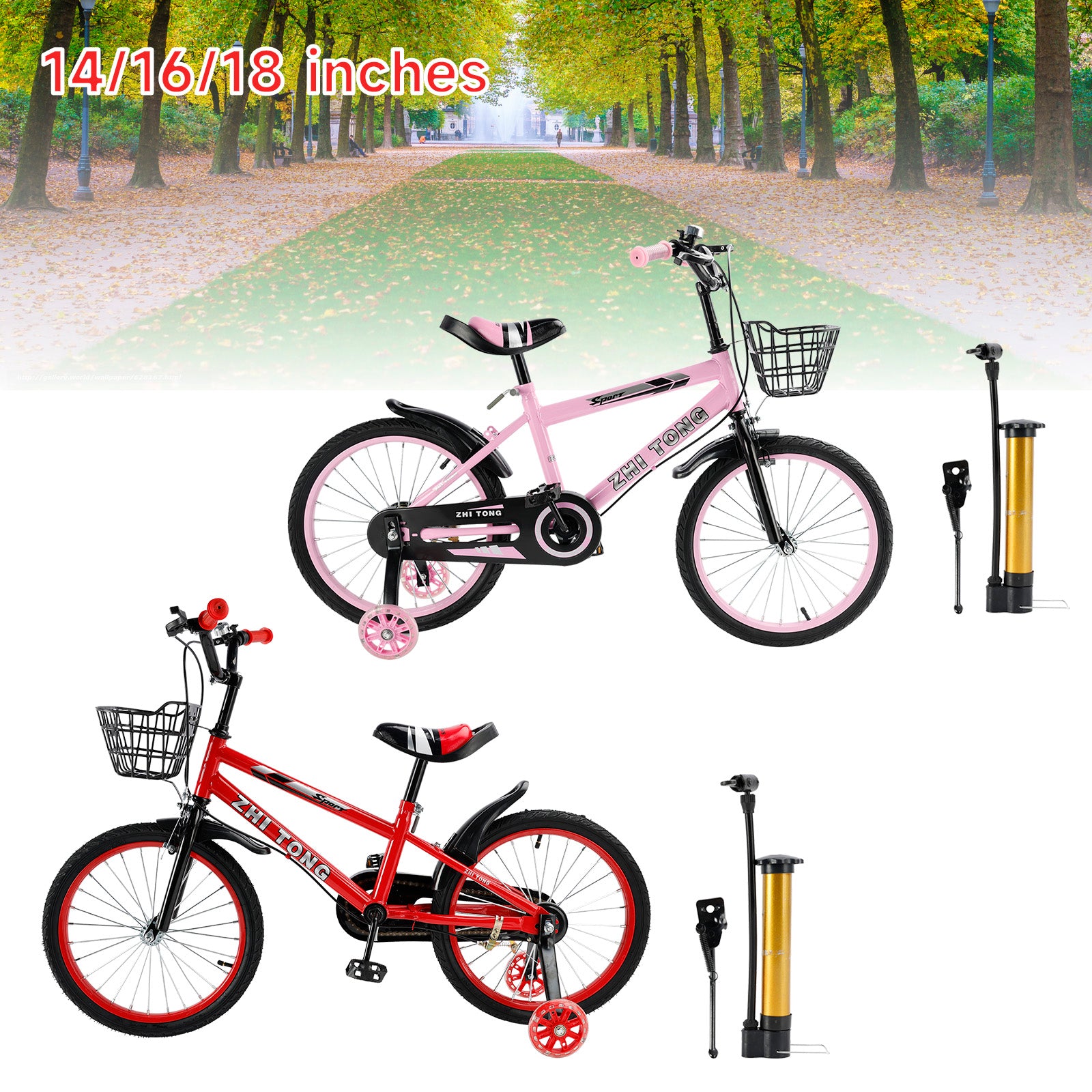 14/16/18 inches Kid's Bike Child Bicycle Boys and Girls with auxiliary wheel