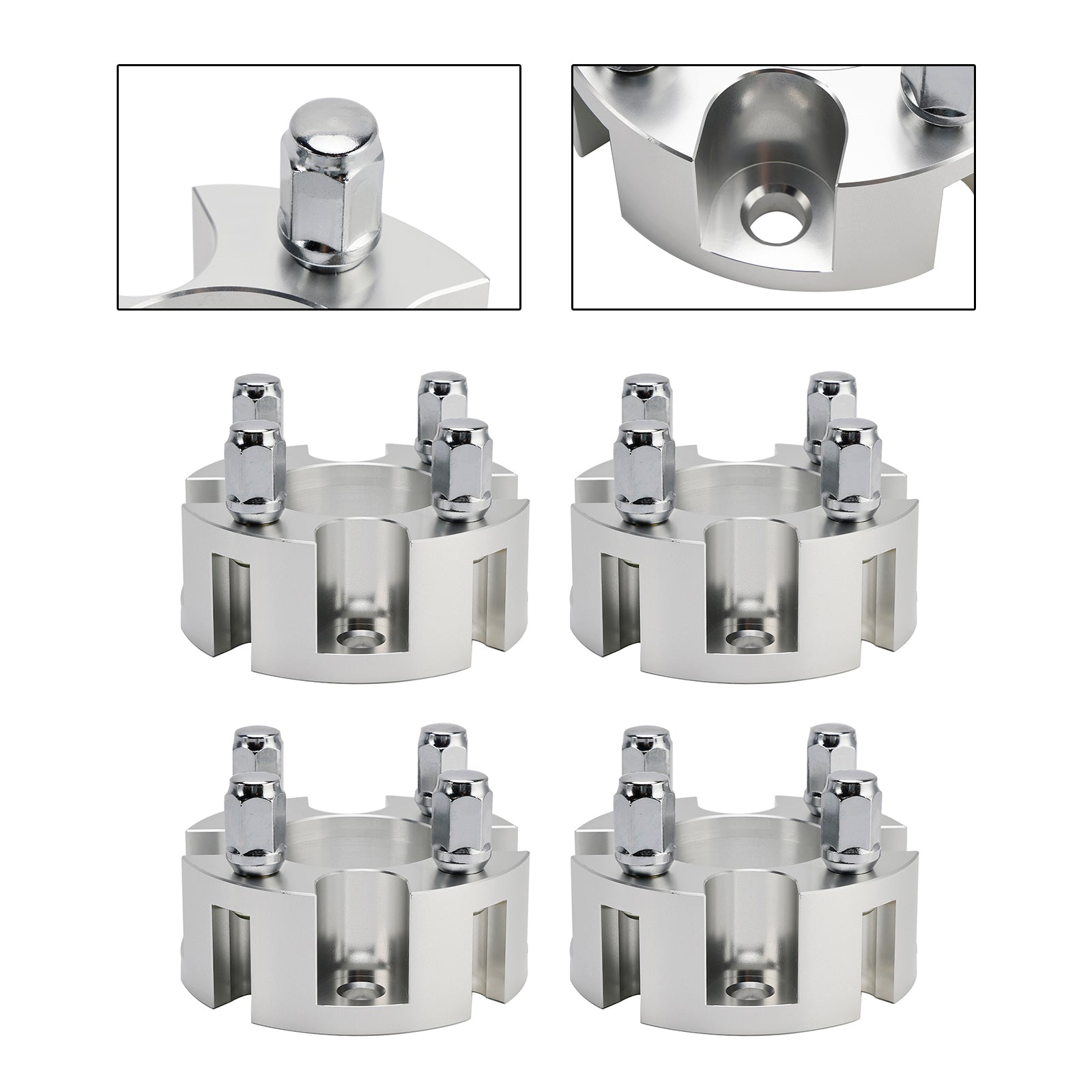 Kit d'entretoises de roue 2"" pour voiturettes de golf Yamaha Club Car Ezgo, câbles et écrous de roue argentés