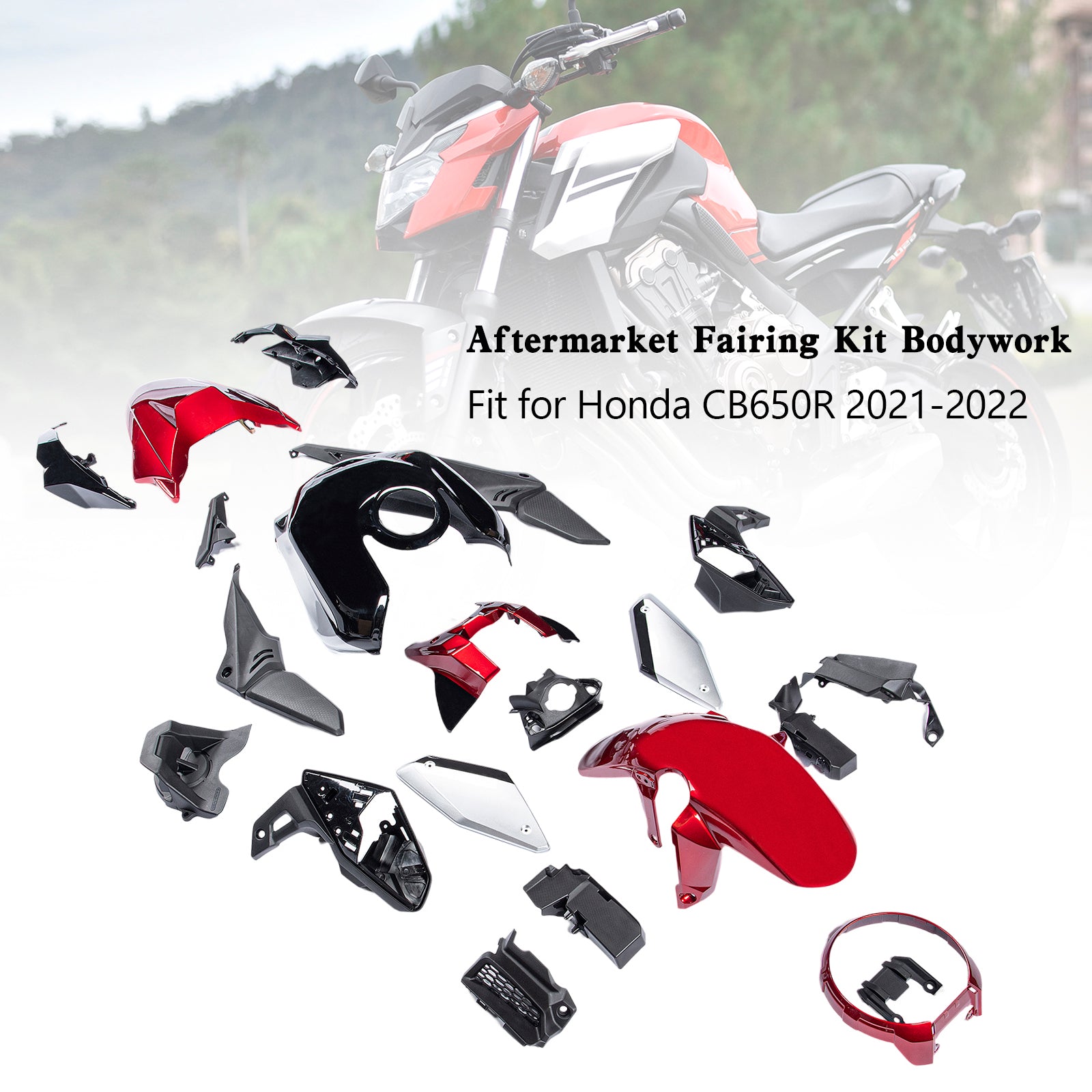 Carénage de moulage par injection en plastique ABS adapté pour Honda CB 650 R CB650R 2021-2023 08#