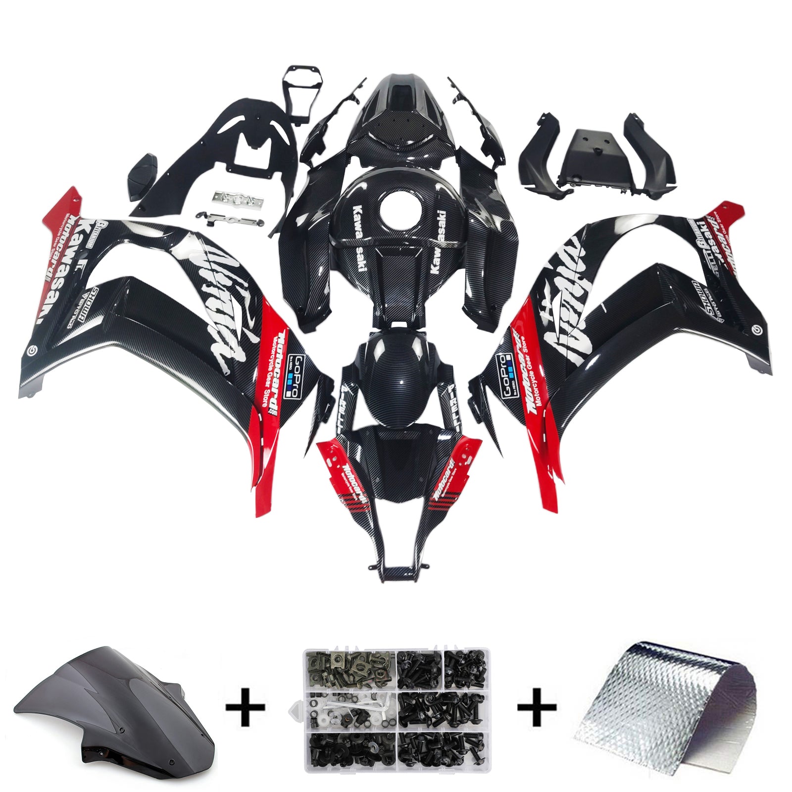 Kit carenatura Kawasaki ZX10R 2011-2015 - ABS iniettato - Paraurti, coperture radiatore & protezioni laterali