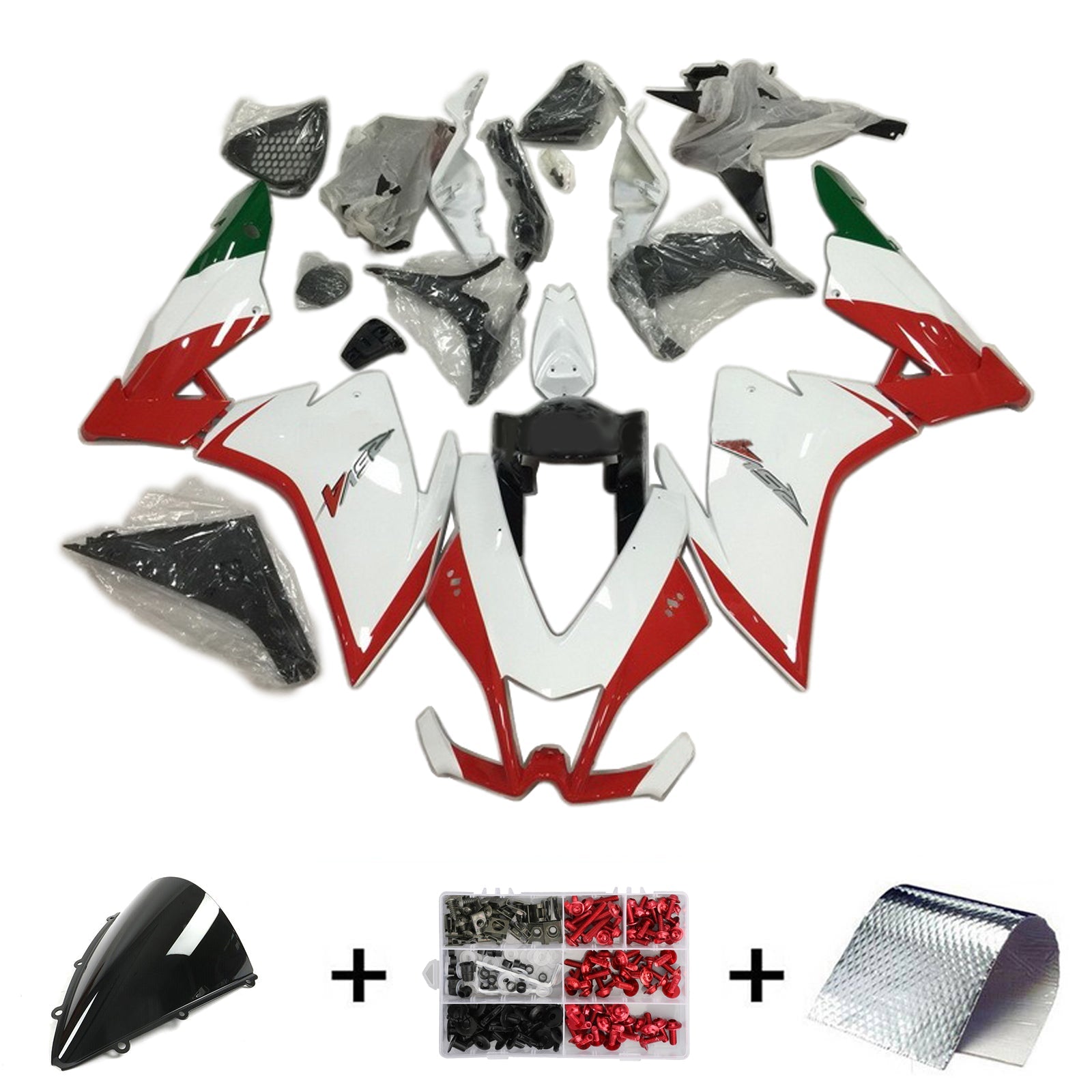 Amotopart Aprilia RSV4 1000 2009-2015 Kit Carénage Carrosserie Plastique ABS