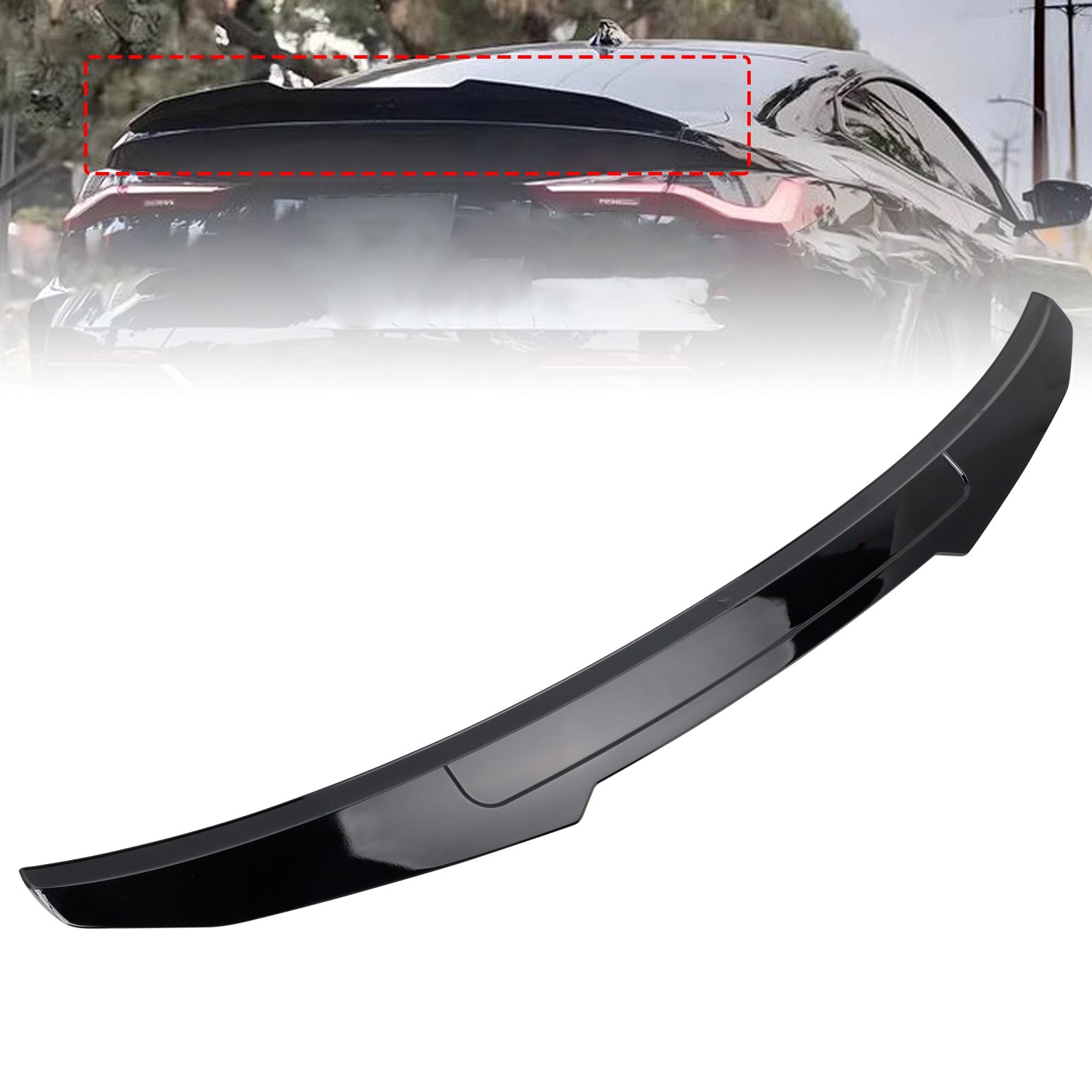 Spoiler posteriore stile PMS nero lucido per BMW Serie 4 Coupé G22 G82 (dal 2020)