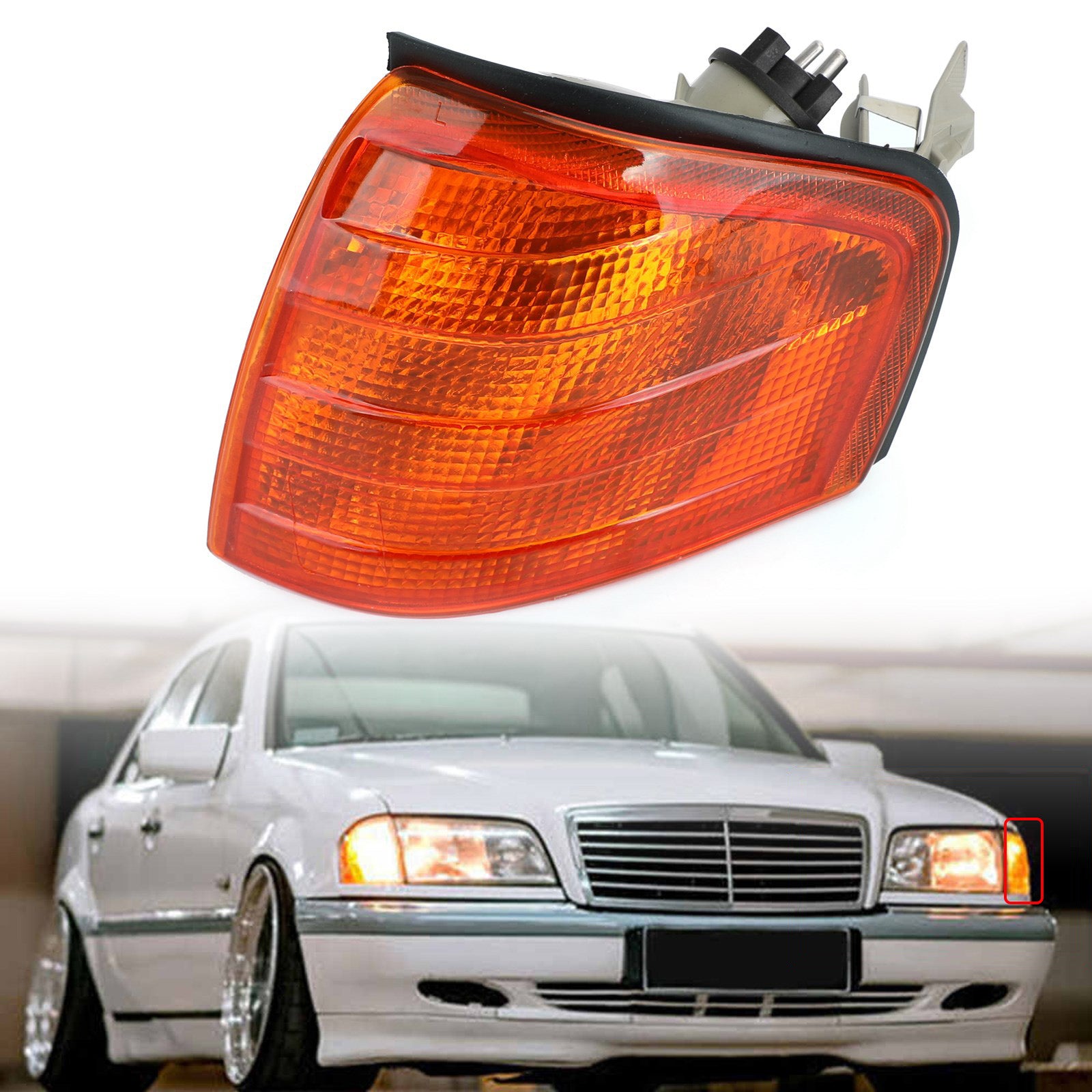 Paire Lumières D'Angle Lampes Clignotant Pour Mercedes Benz Classe C W202 94-00