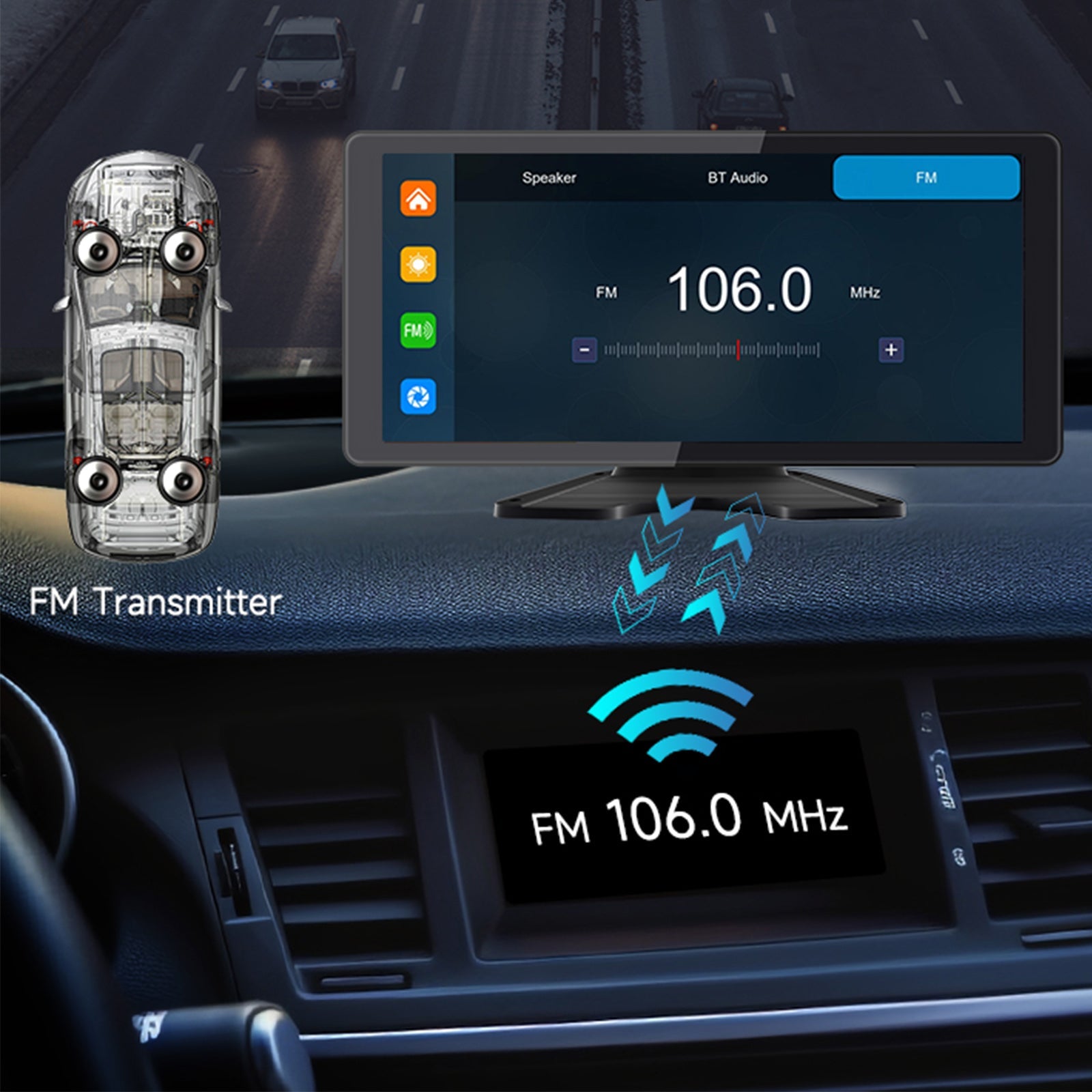 Pantalla táctil cuántica IPS de 10,36 pulgadas 1600x720 para camión RV + 4 cámaras de marcha atrás