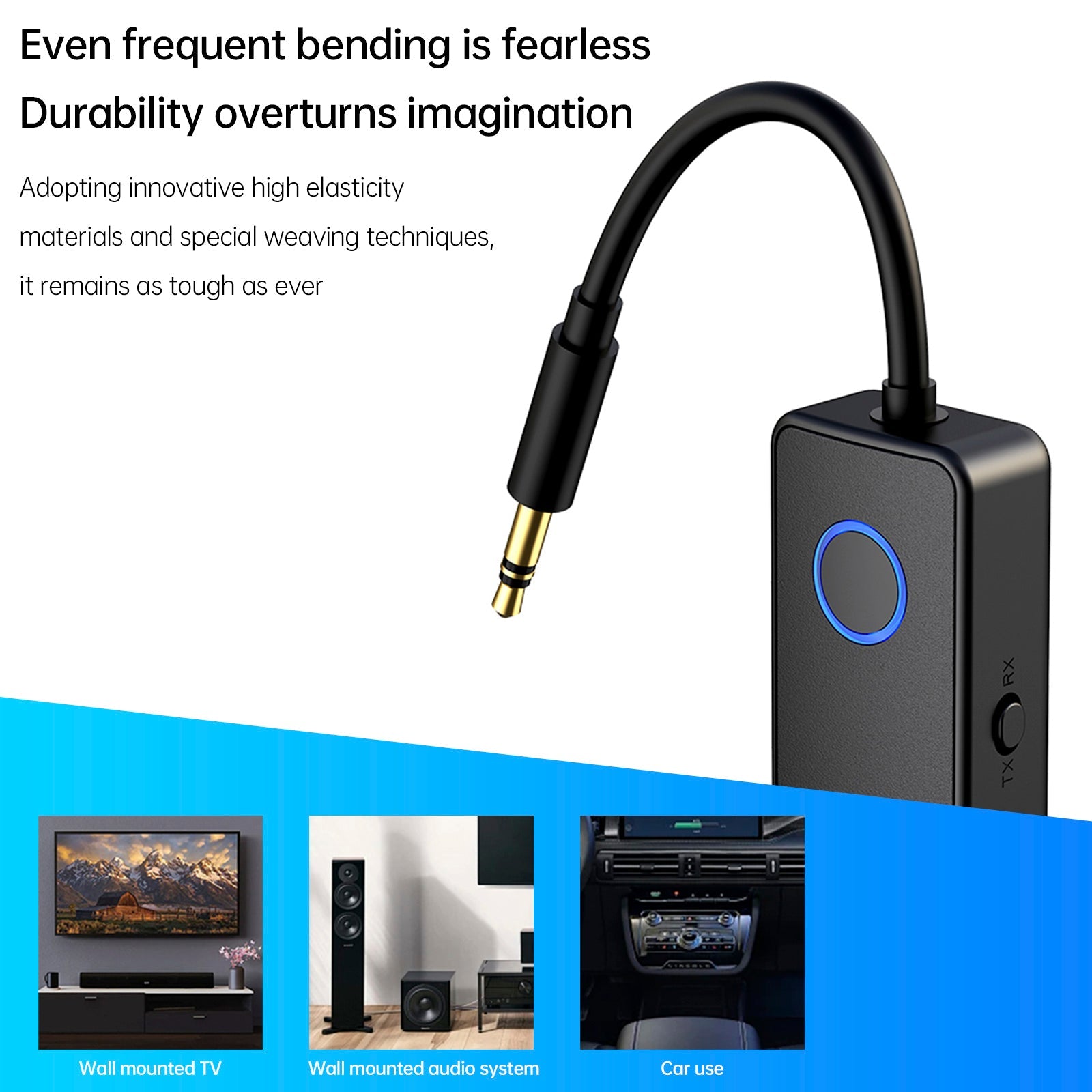 Adaptateur audio sans fil 2 en 1 Bluetooth 5.4, récepteur/émetteur, 3,5 mm