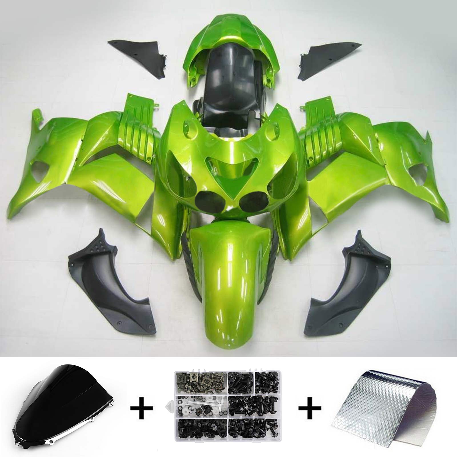 Kit de carénage par injection, carrosserie en plastique ABS, compatible avec Kawasaki ZX14R 2006-2011