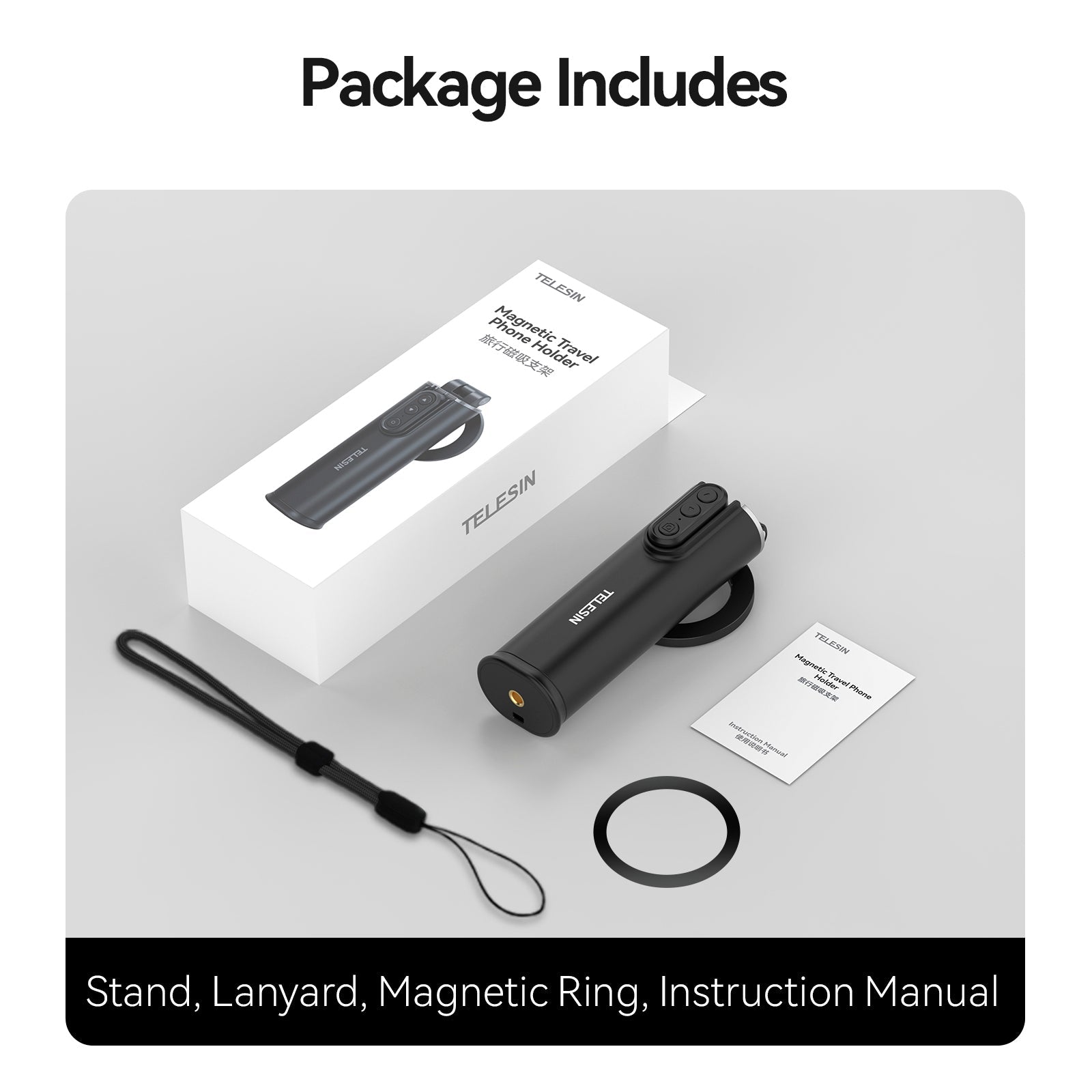 Supporto per telefoni cellulari per fotografia di viaggio, telecomando, supporto pigro per brevi video