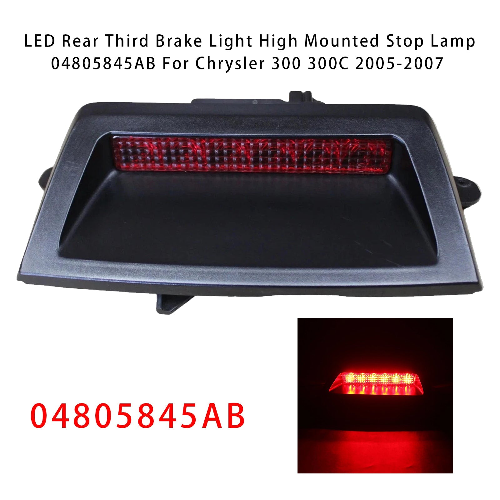 Feu stop arrière à DEL surélevé pour Chrysler 300/300C (2005-2007)