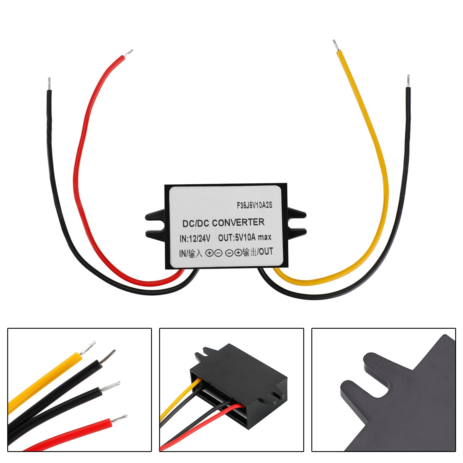 Adaptateur d'alimentation pour voiture, convertisseur CC-CC 12/24 V, abaisseur vers 5 V, 10 A, 25 W
