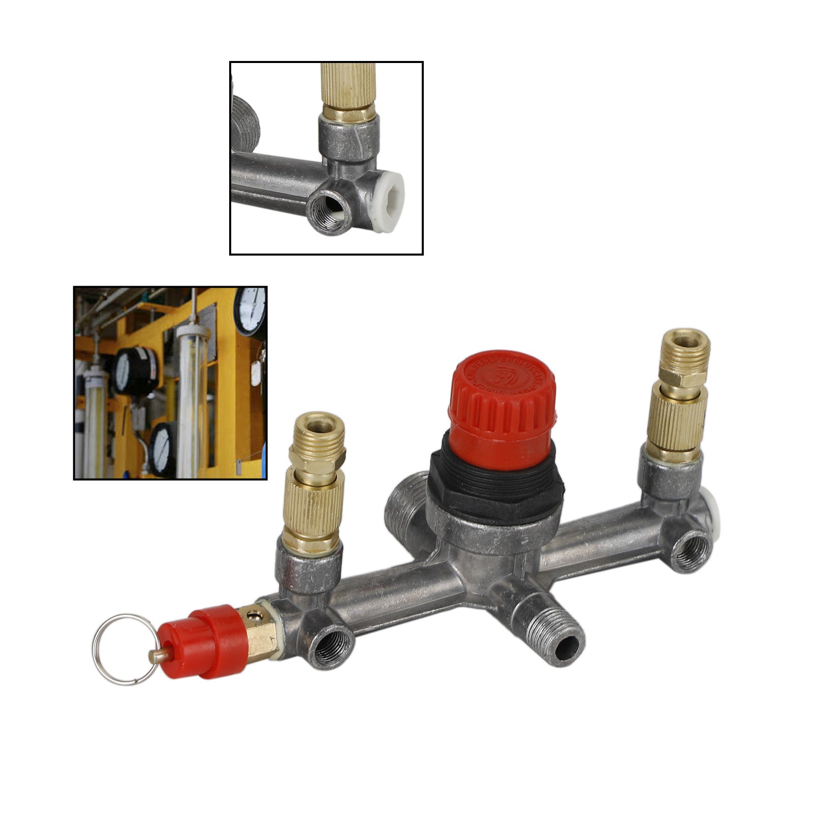 Pieza de ajuste del manómetro del regulador del colector de la válvula del interruptor de control de presión del compresor de aire