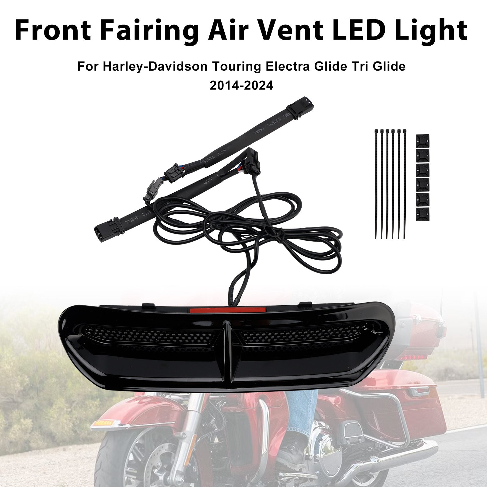 Illuminazione a LED per presa d'aria della carenatura anteriore per Touring Street Glide 2014-2024