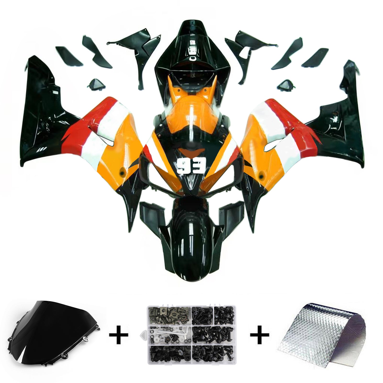 Kit de carénage par injection, carrosserie en plastique ABS pour Honda CBR1000RR 2006-2007