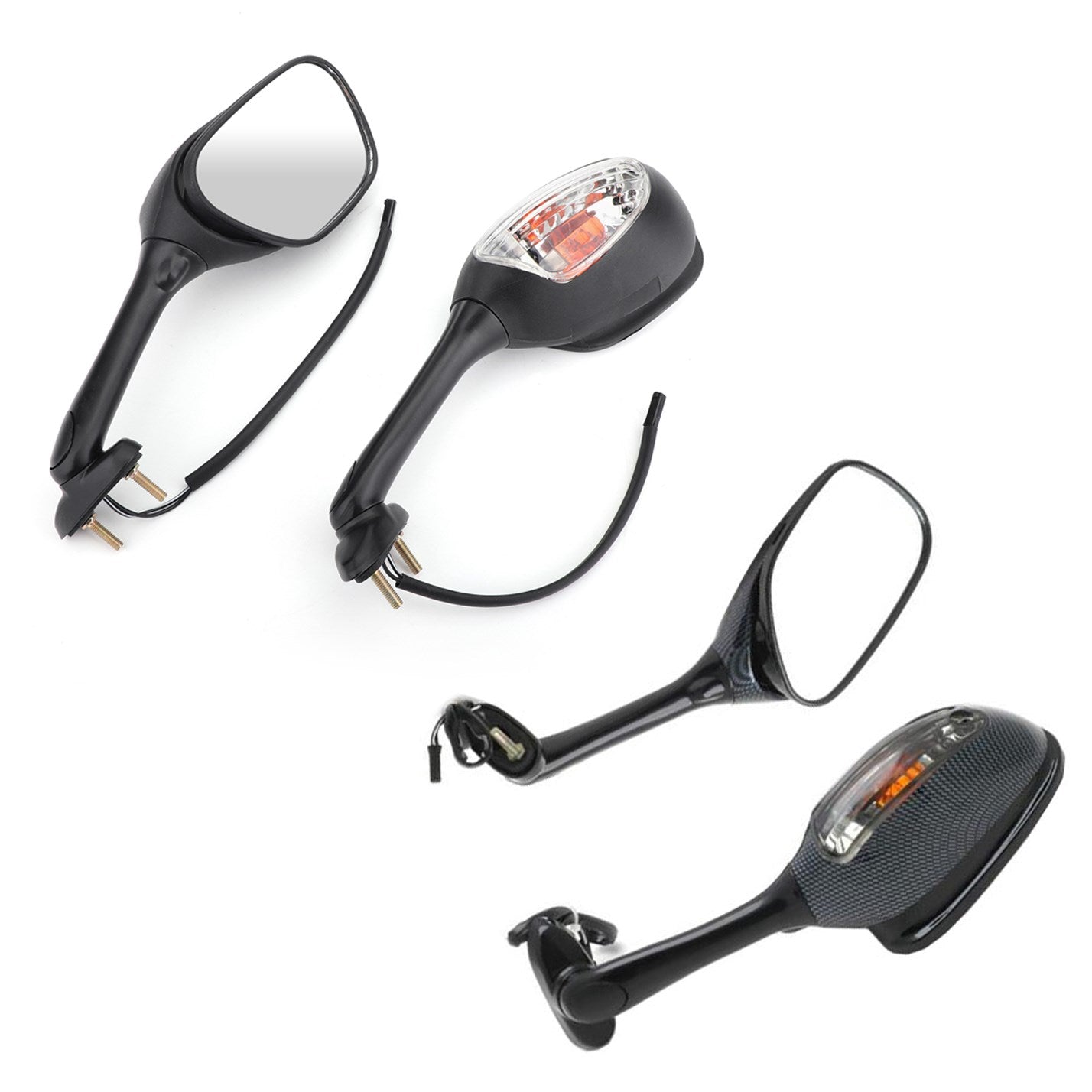 Rearview Mirrors w/Turn Signals For Suzuki GSXR600 GSX-R750 GSXR1000 2002-2015