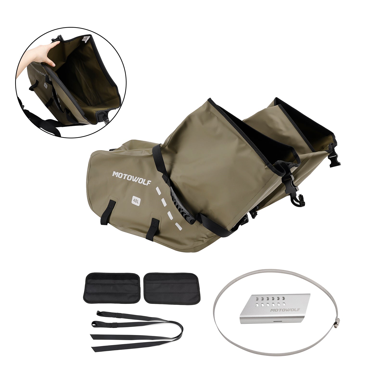 Bijpassende stoel met bijpassend gekleurd zadel, 86 L, groen, voor scooter en motorfiets