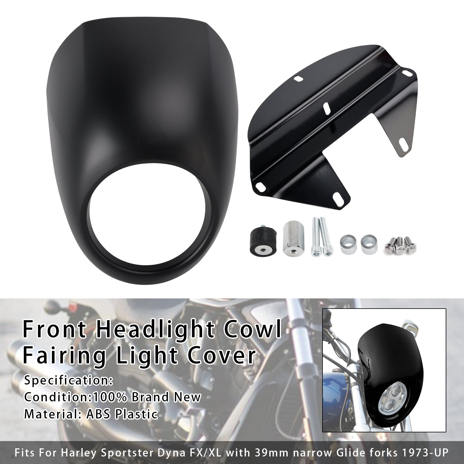 Cache de phare pour Sportster Dyna XL 883 1200 FX (à partir de 1973)