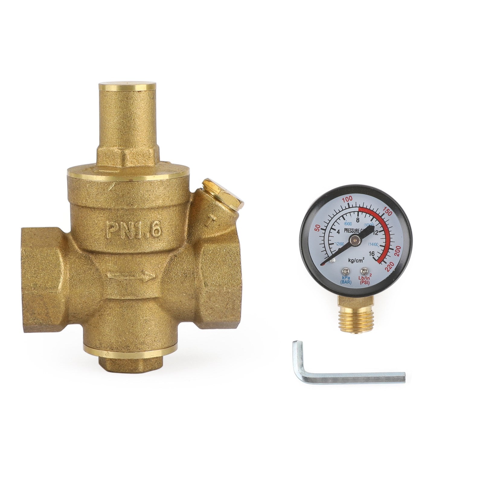 DN20 NPT 3/4" Réglable Laiton Eau Régulateur De Pression Réducteur Avec Jauge
