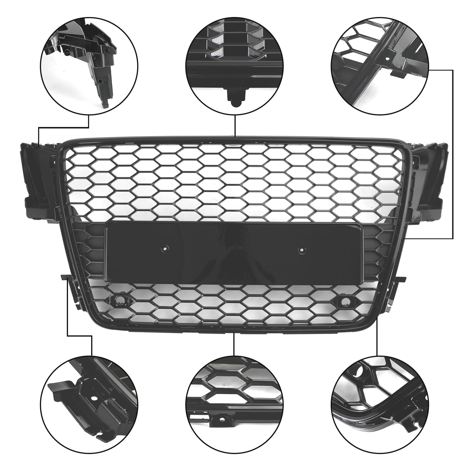 2008-2012 AUDI A5 S5 B8 RS5 Style Hood Henycomb Sport mesh Grill Grille