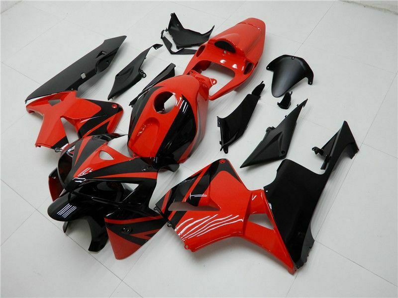 Kit de carénage en plastique ABS noir et rouge pour Honda CBR600RR 2005-2006