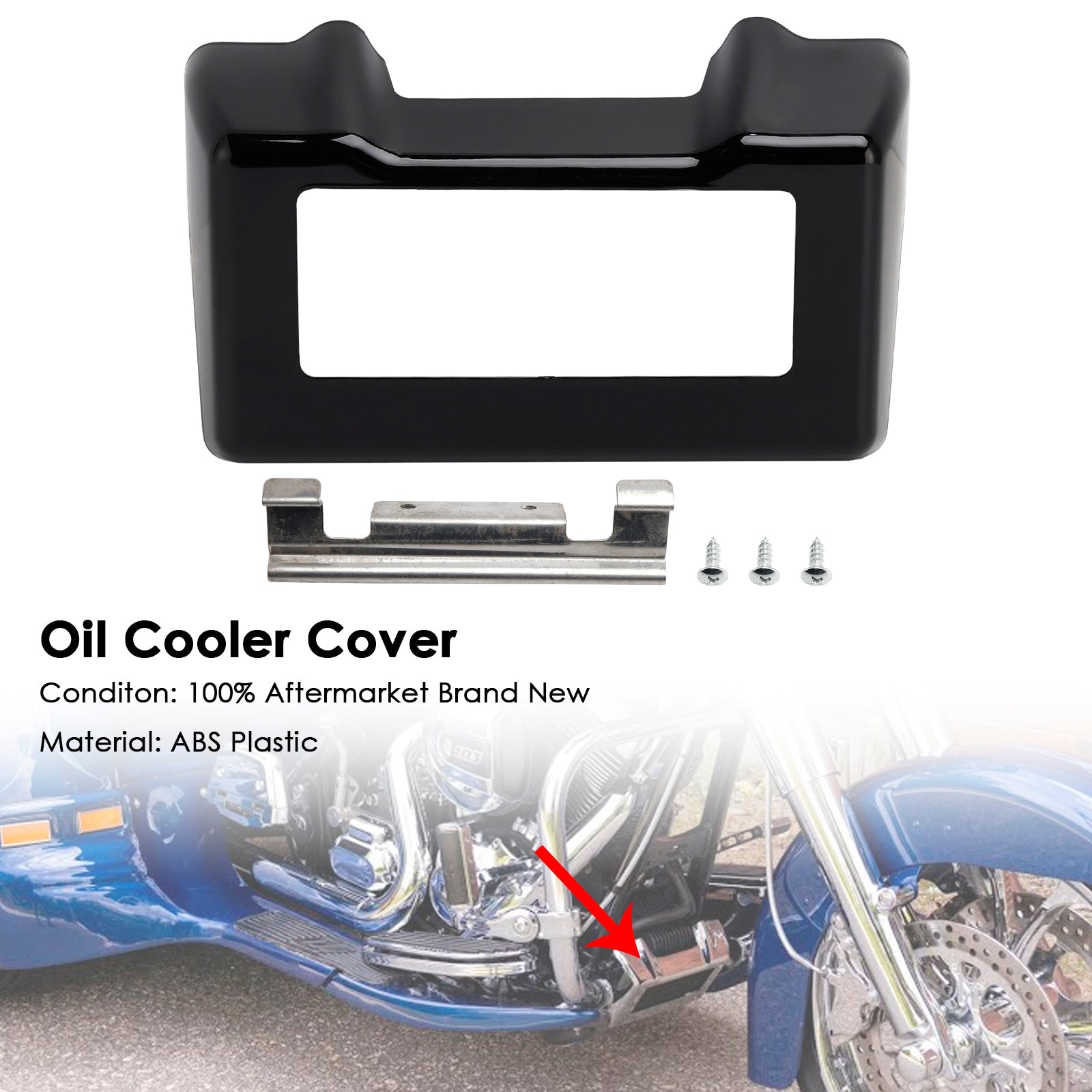 Couvercle de refroidisseur d'huile compatible avec les modèles Touring Road King et Street Glide 2011-2016