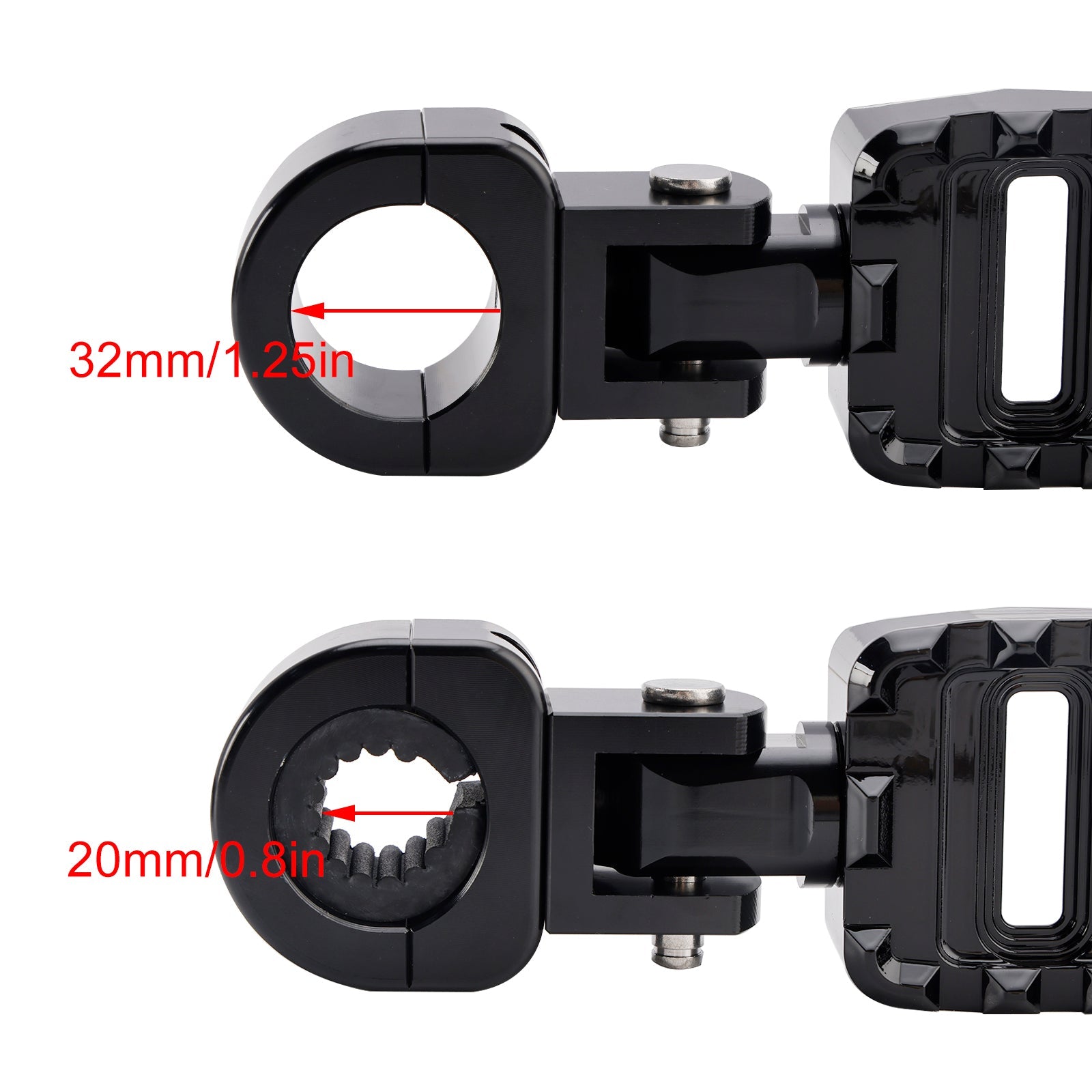 FUTS antes de Universal adaptado a motocicletas con barras de 1.25 pulgadas
