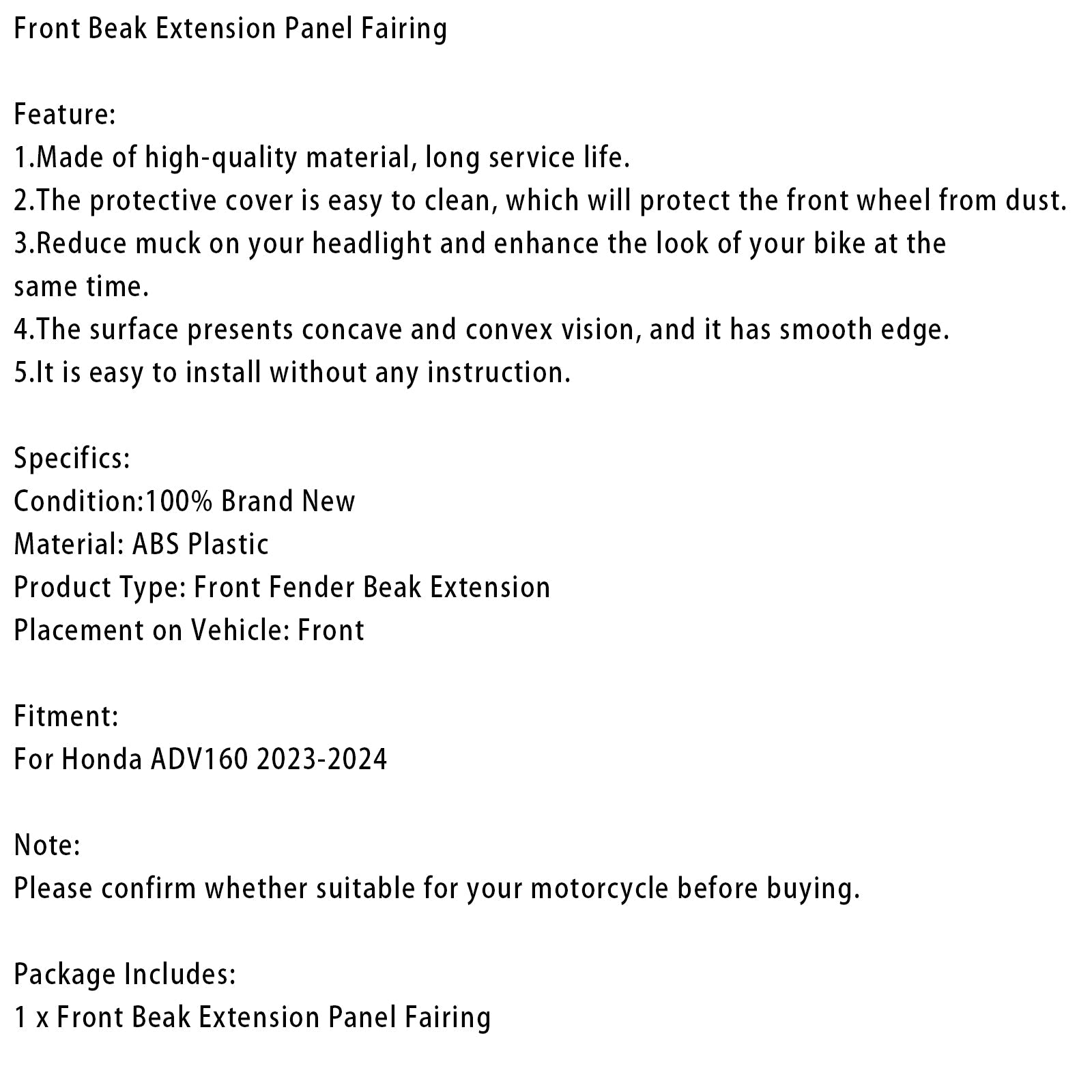 Rozszerzenie Bewing przed Honda Adv 160 2023-2024