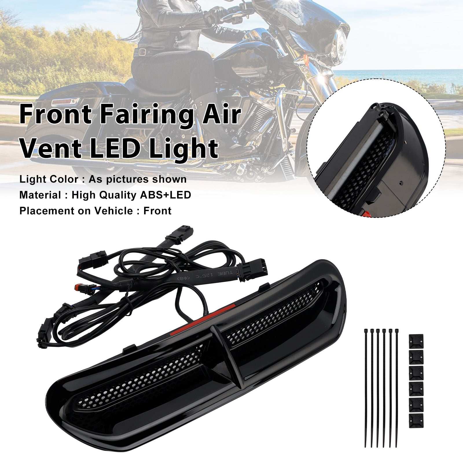 Illuminazione a LED per presa d'aria della carenatura anteriore per Touring Street Glide 2014-2024
