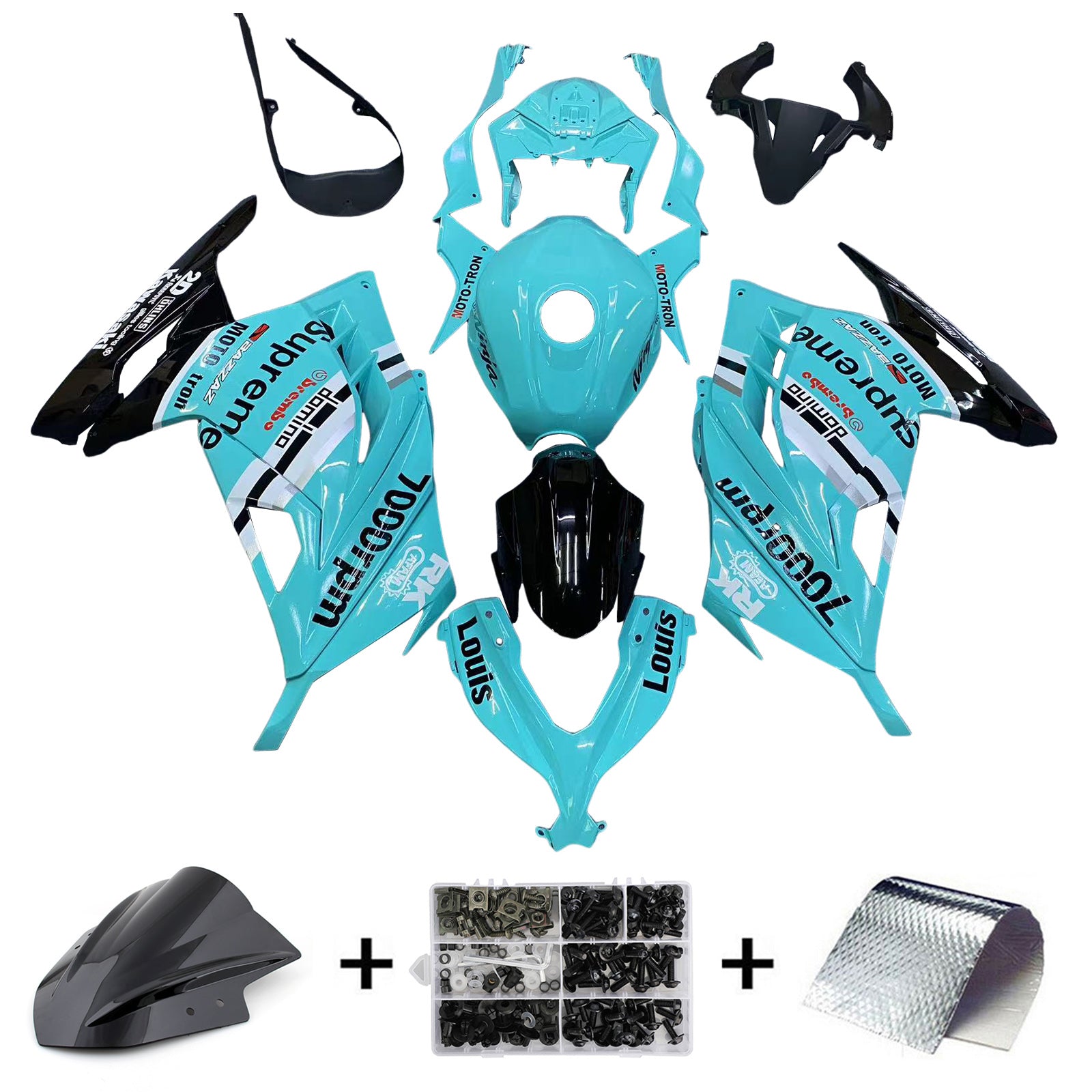 Kit di carenatura in plastica ABS per Kawasaki Ex300 Ninja 300R 2013-2024