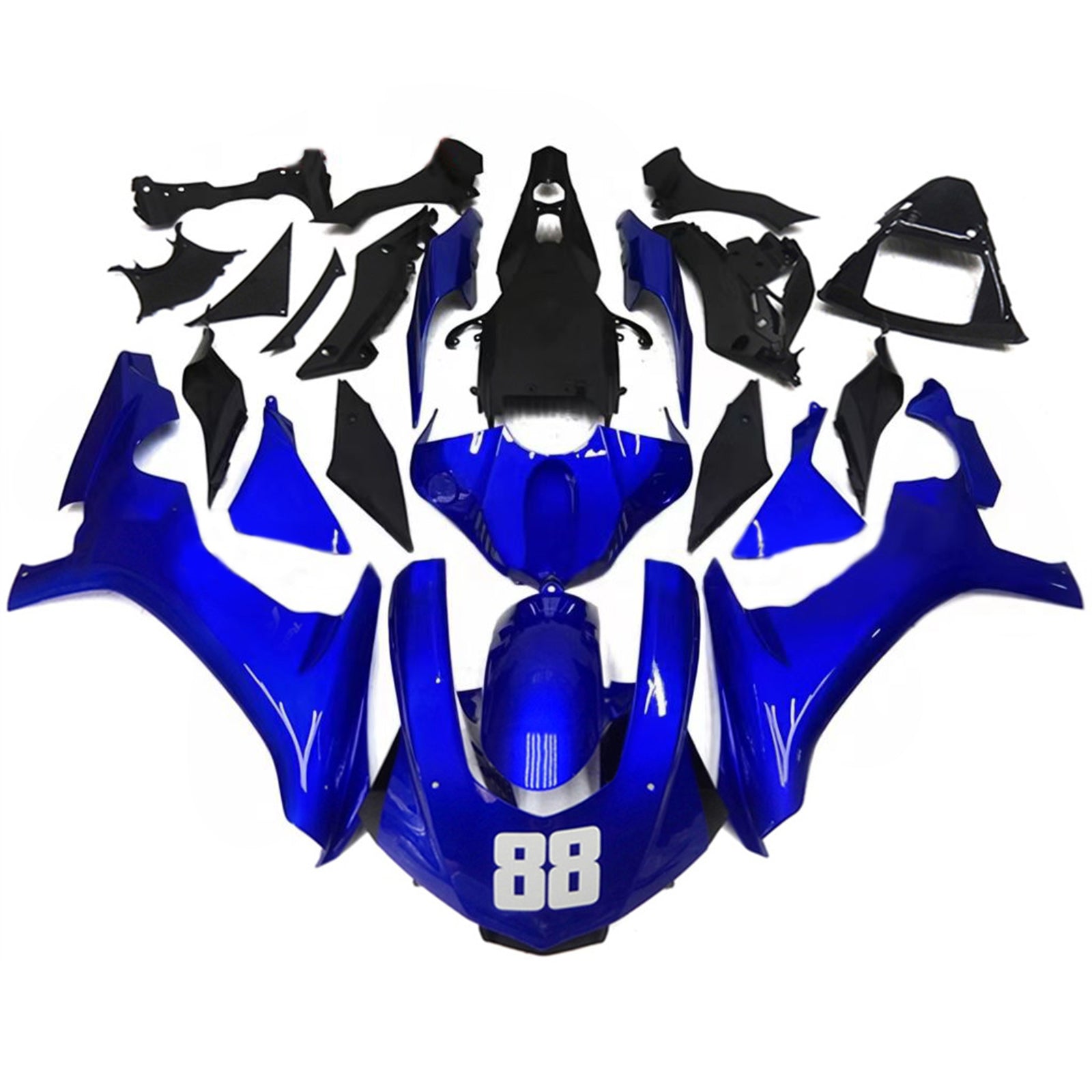 Kit de carénage en plastique ABS injecté compatible avec Yamaha YZF 1000 R1 2015-2019