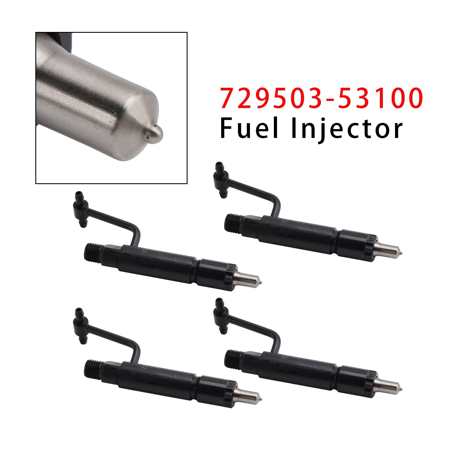 Injecteur de carburant (4 pièces) pour Komatsu 3D84E, 3D84N, 3D88, 3D88E, 4D84E, 4D88E, S3D84E, S4D84E, référence 729503-53100