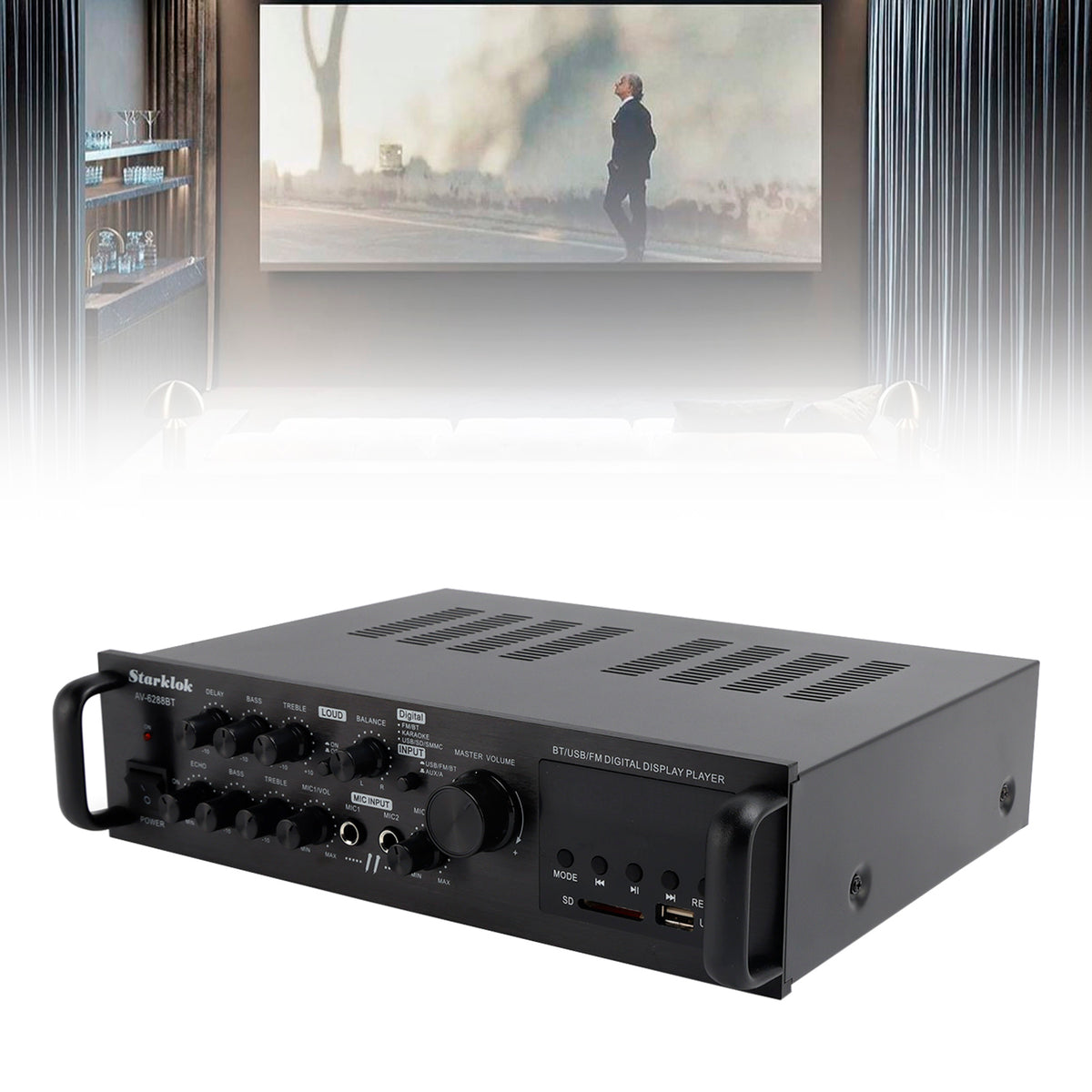 Amplificateur 5 canaux 2500 W HiFi Stéréo AV Surround SD FM Home Cinéma