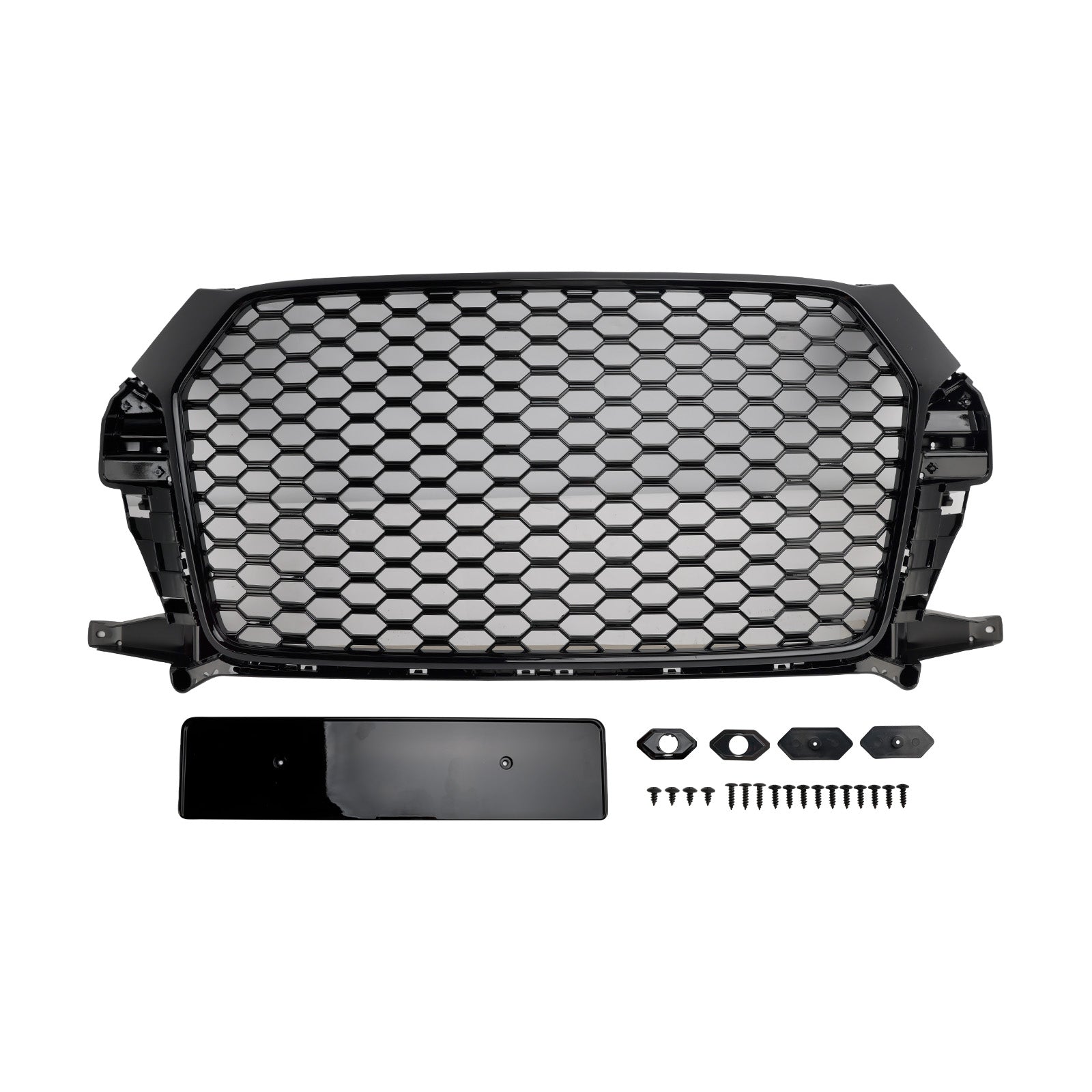 Calandre avant style nid d'abeille noir brillant pour Audi Q3 RSQ3 (2016-2018)