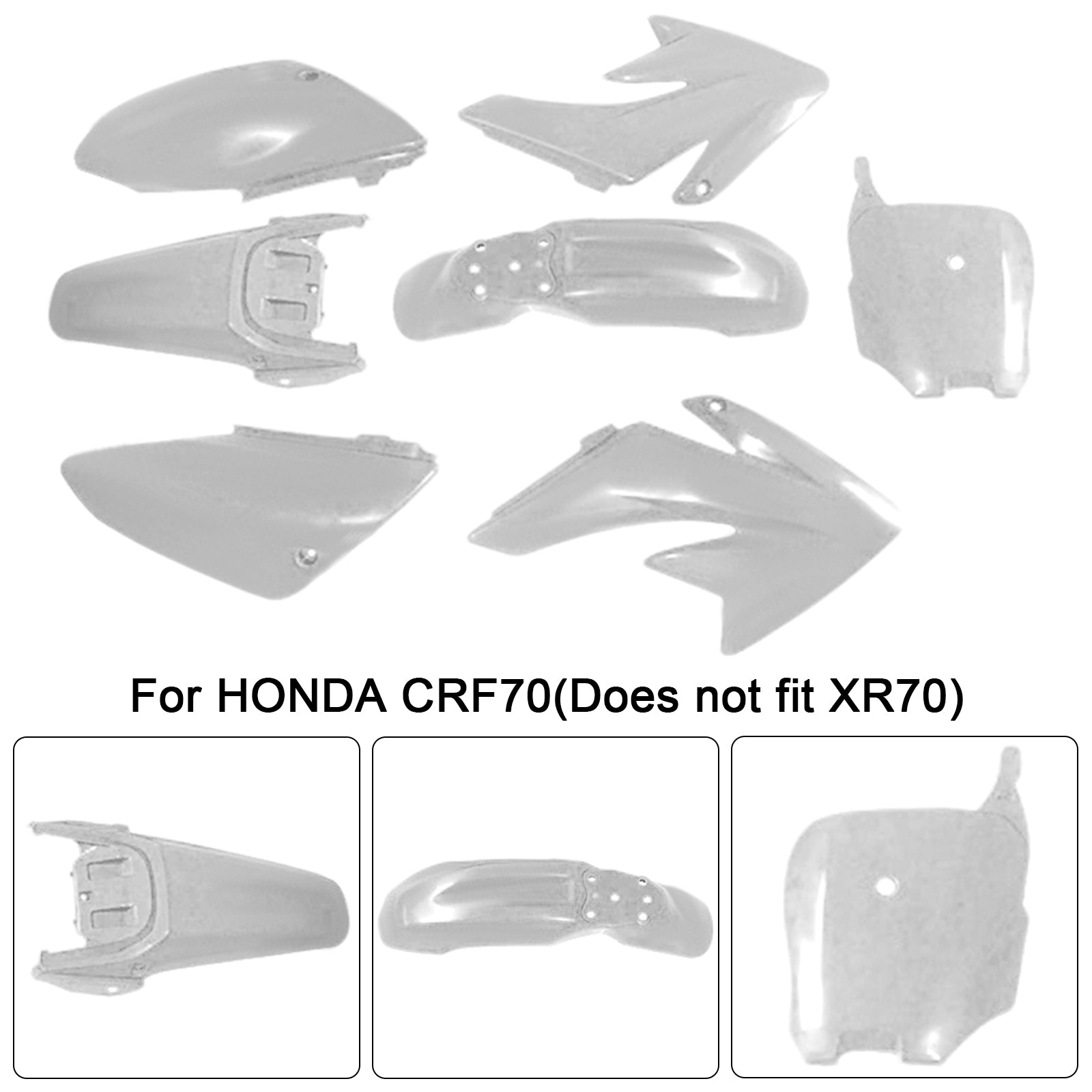 Kit carrosserie plastique et carénage garde-boue pour moto tout-terrain HONDA CRF70