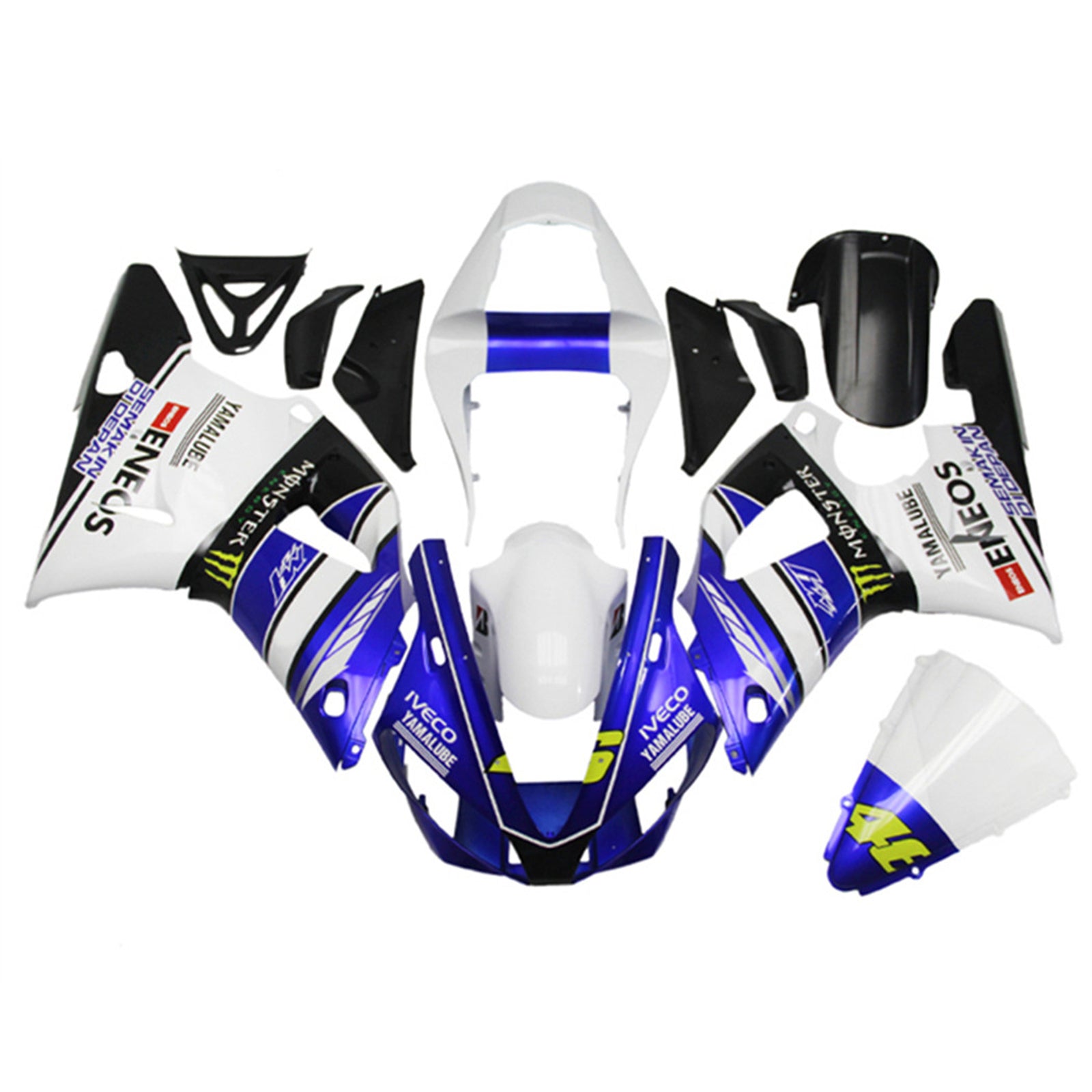 ABS Plastic Kairing Kit voor Yamaha YZF 1000 R1 2000-2001