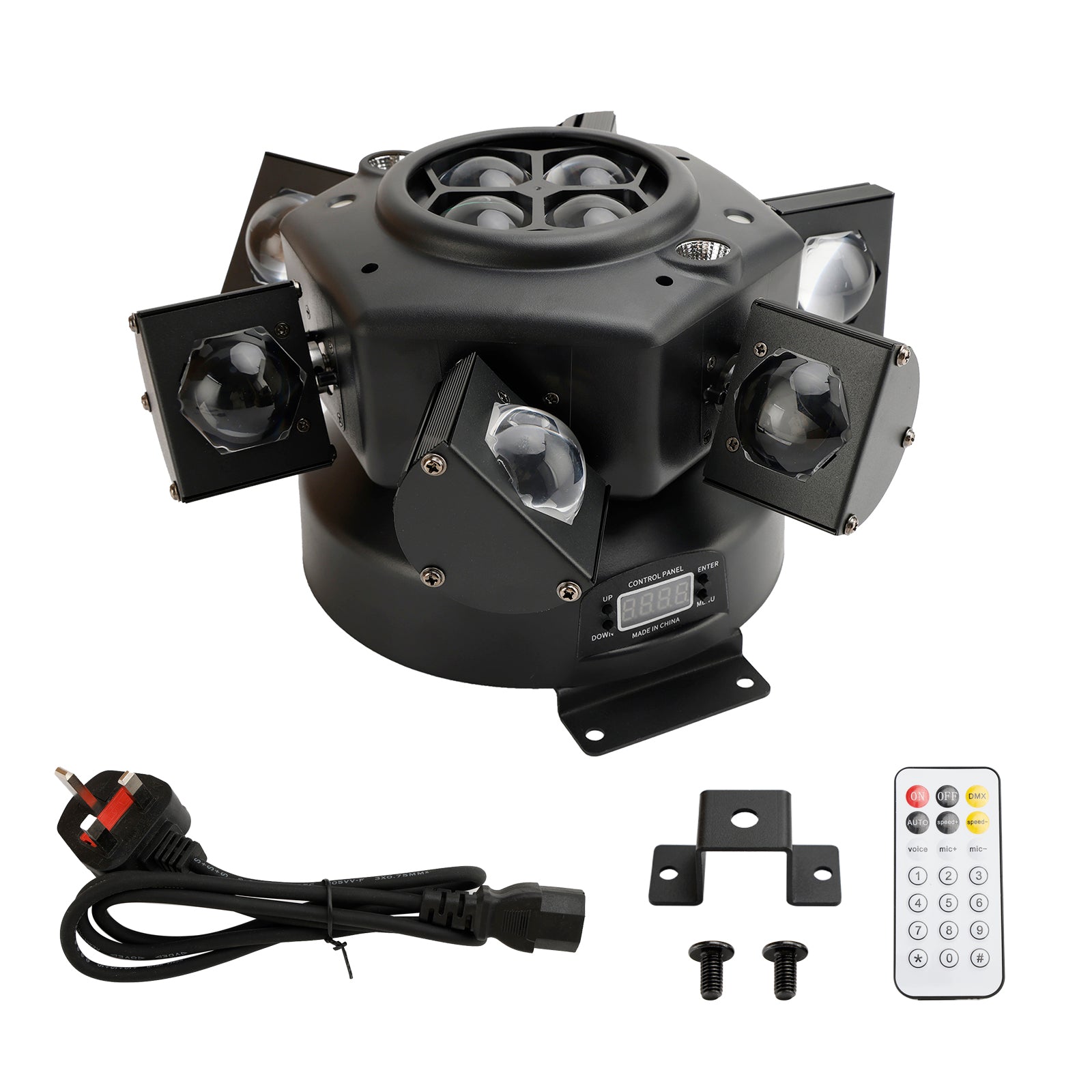 Lumière Stroboscopique À Tête Mobile 10 LED RGBW Éclairage Scène Laser DMX Disco