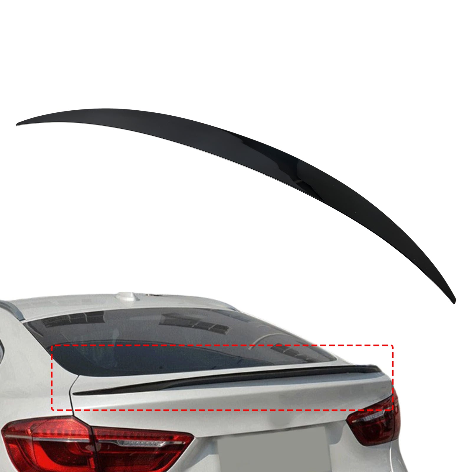 Aileron arrière noir brillant pour BMW X6 X6M F16 F86 2014-2019