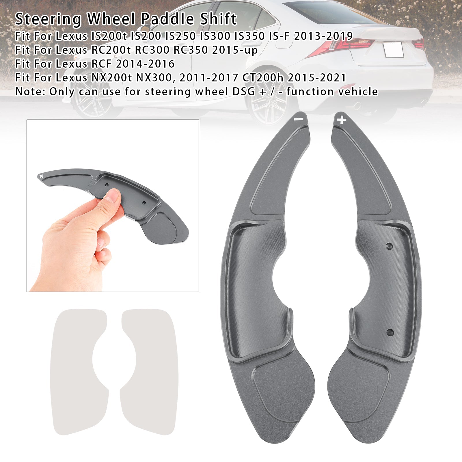 Extensions de palettes de changement de vitesse au volant pour Lexus IS RC RCF NX