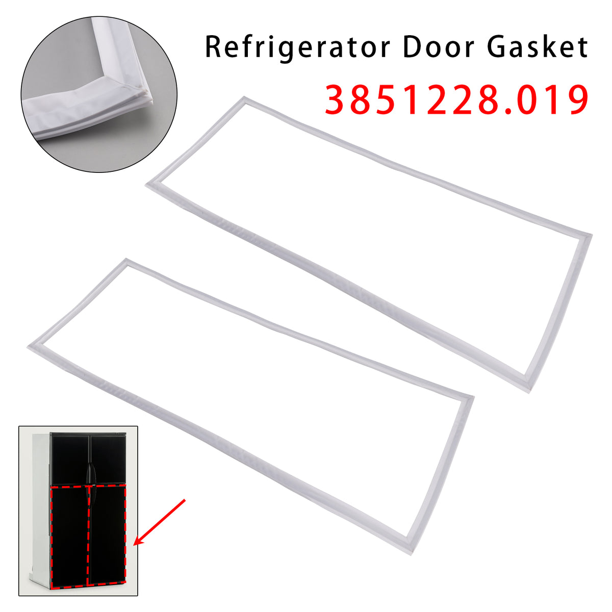 Lot de 2 joints de porte de réfrigérateur pour camping-car 3851228019, porte inférieure pour Dometic RM1350