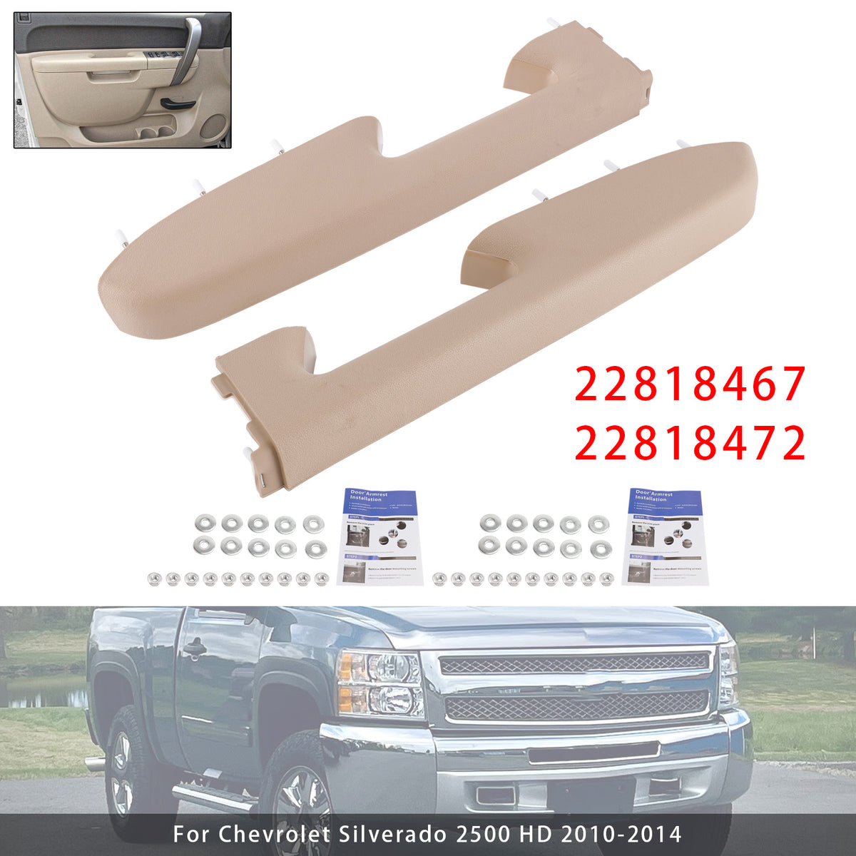 Reparatursatz für die vordere Armlehne für Chevrolet Silverado 2500 HD (2010–2014) – Teilenummer :  22818472