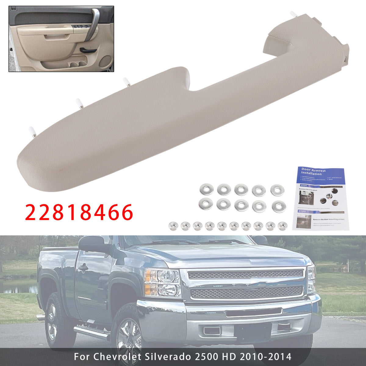 Kit de réparation d'accoudoir avant gauche pour Chevy Silverado 1500 2500HD 3500HD 2010-2014