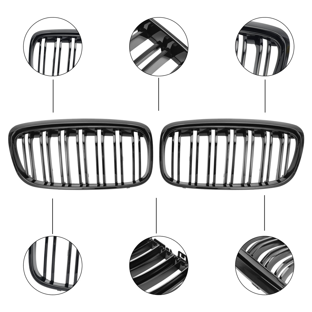 Glanzend zwart frontrooster voor BMW 2-serie Gran Tourer F45 F46 2015-2018