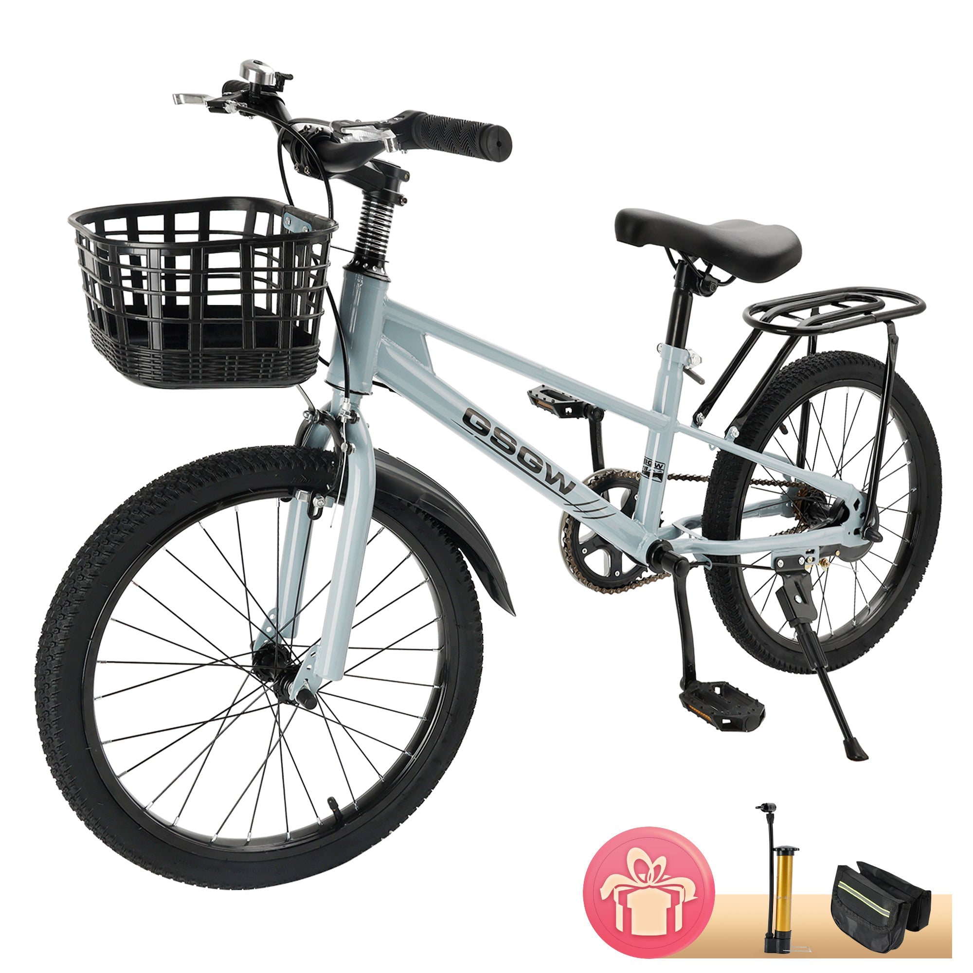Bike per bambini da 20 pollici con cesto ragazza/ragazzo (8-12 anni)