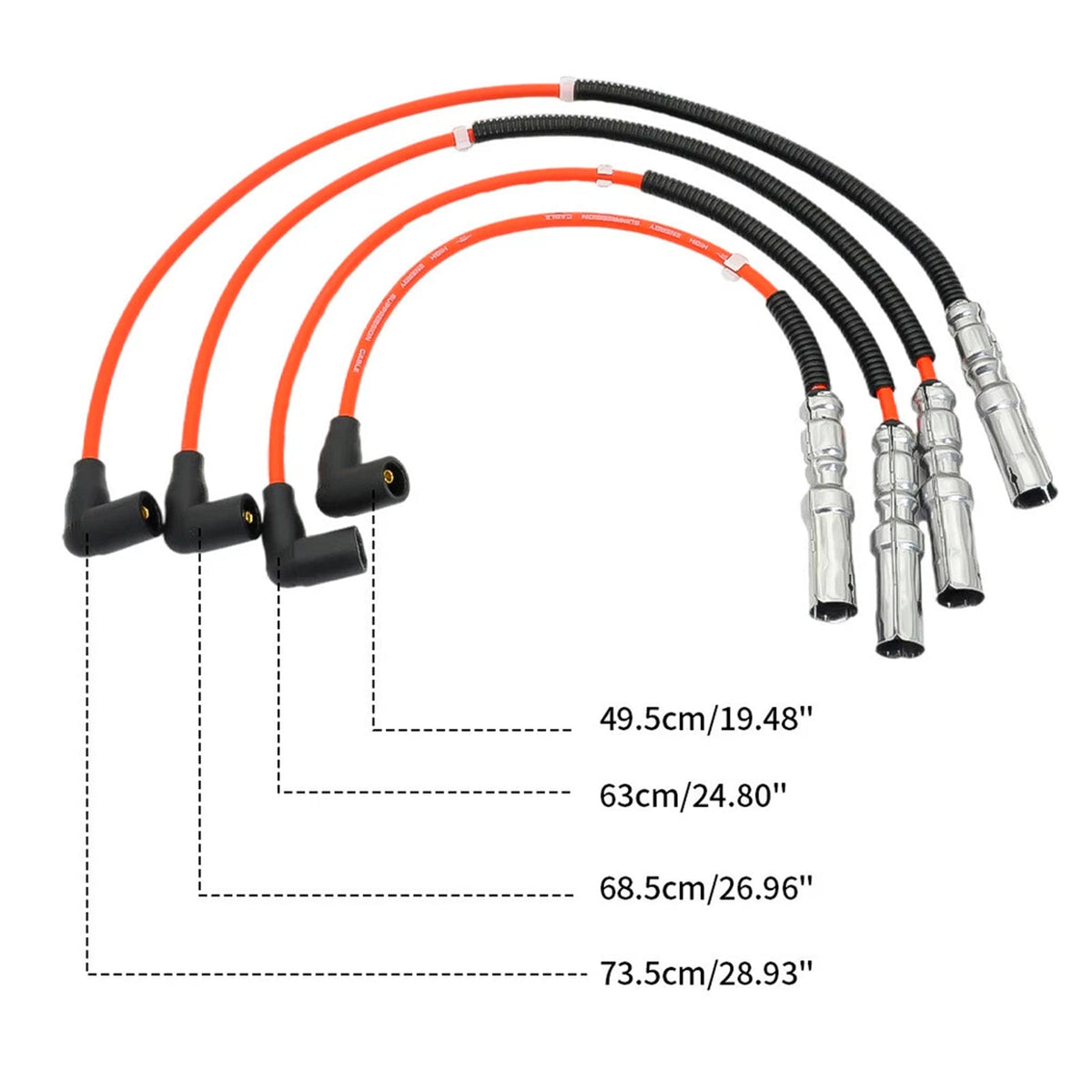 Kit de câbles d'allumage 8 mm 063905431A pour VW Beetle Bora Golf GTI Jetta 2.0L