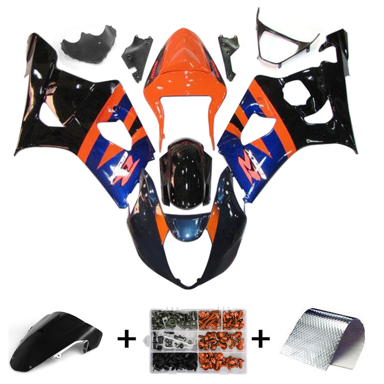 Kit carenatura iniezione Suzuki GSXR1000 K3 2003-2004 Carrozzeria in plastica ABS