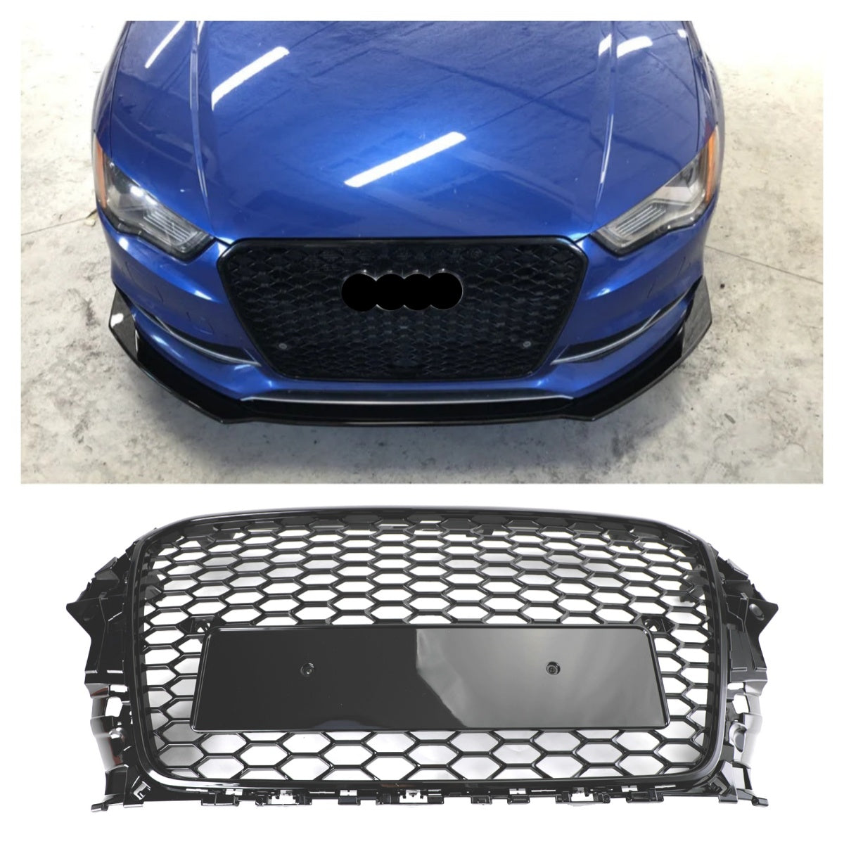 2013-2016 Audi A3 S3 RS3 Style Sprednji pokrov Henycomb Rešetka odbijača Črna